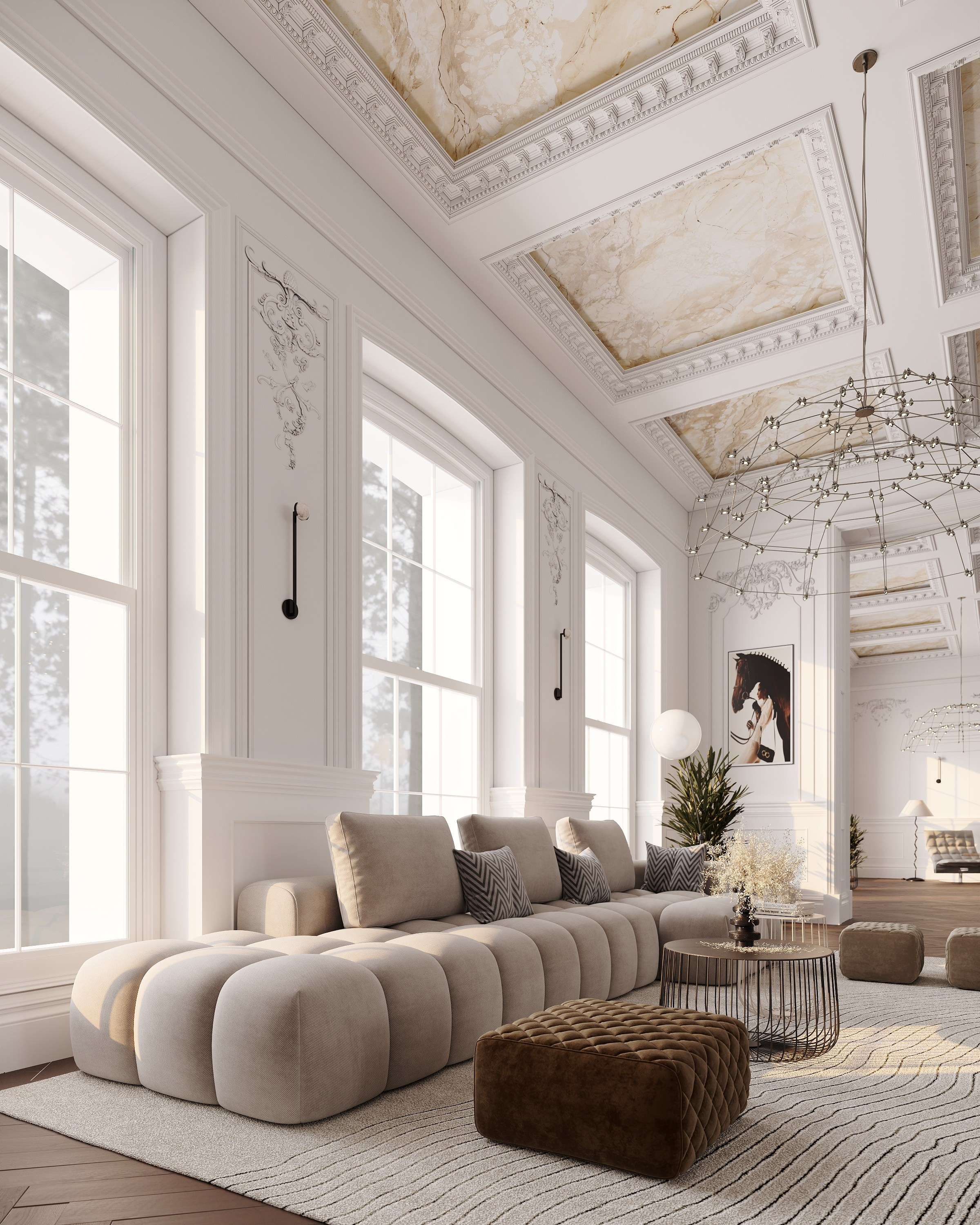 Elegant living room. Solovets visualization