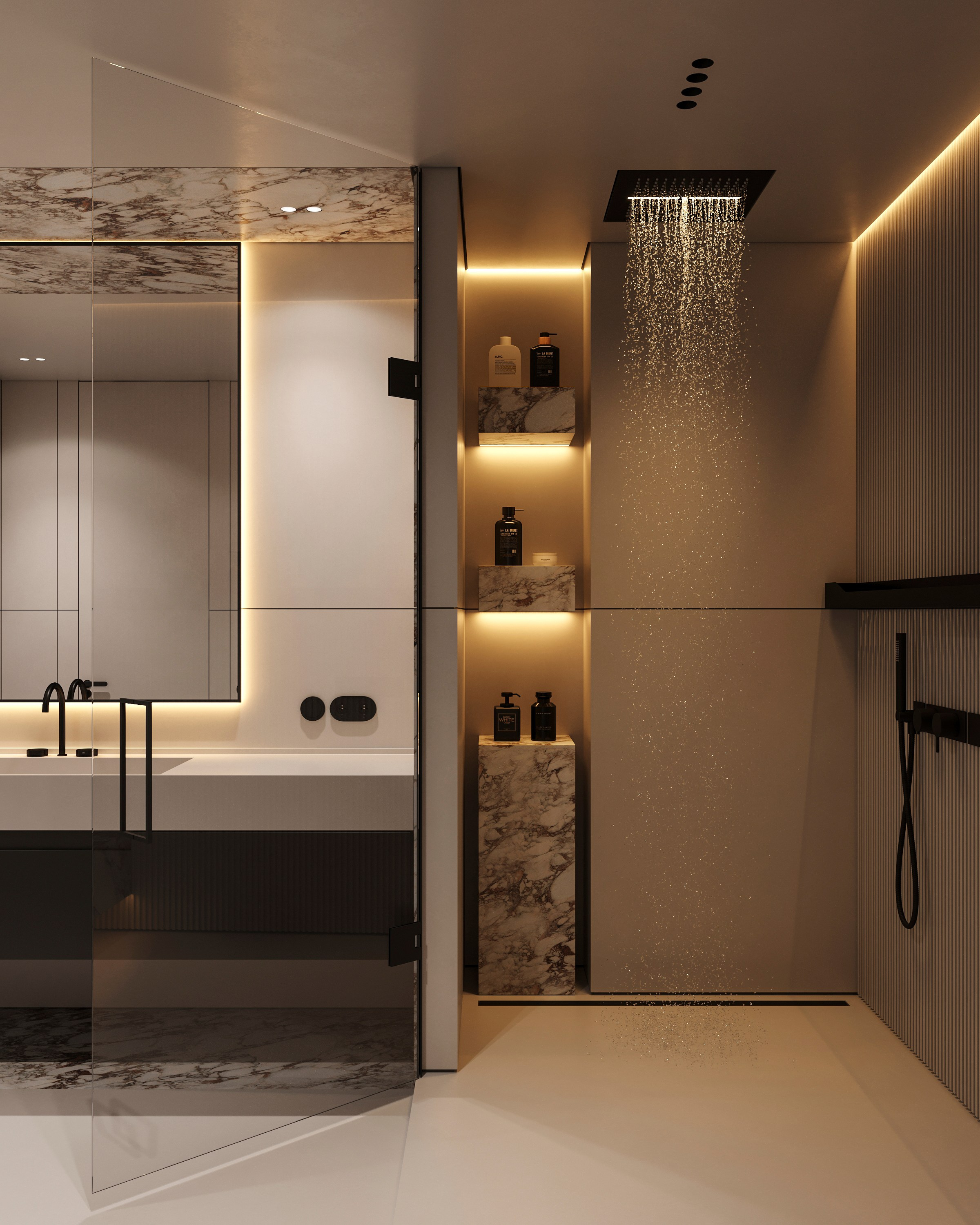 GOLD MARBLE | DESIGNER ANNE KIREEVA. Interior Visualization by Valerie Stetyukevich