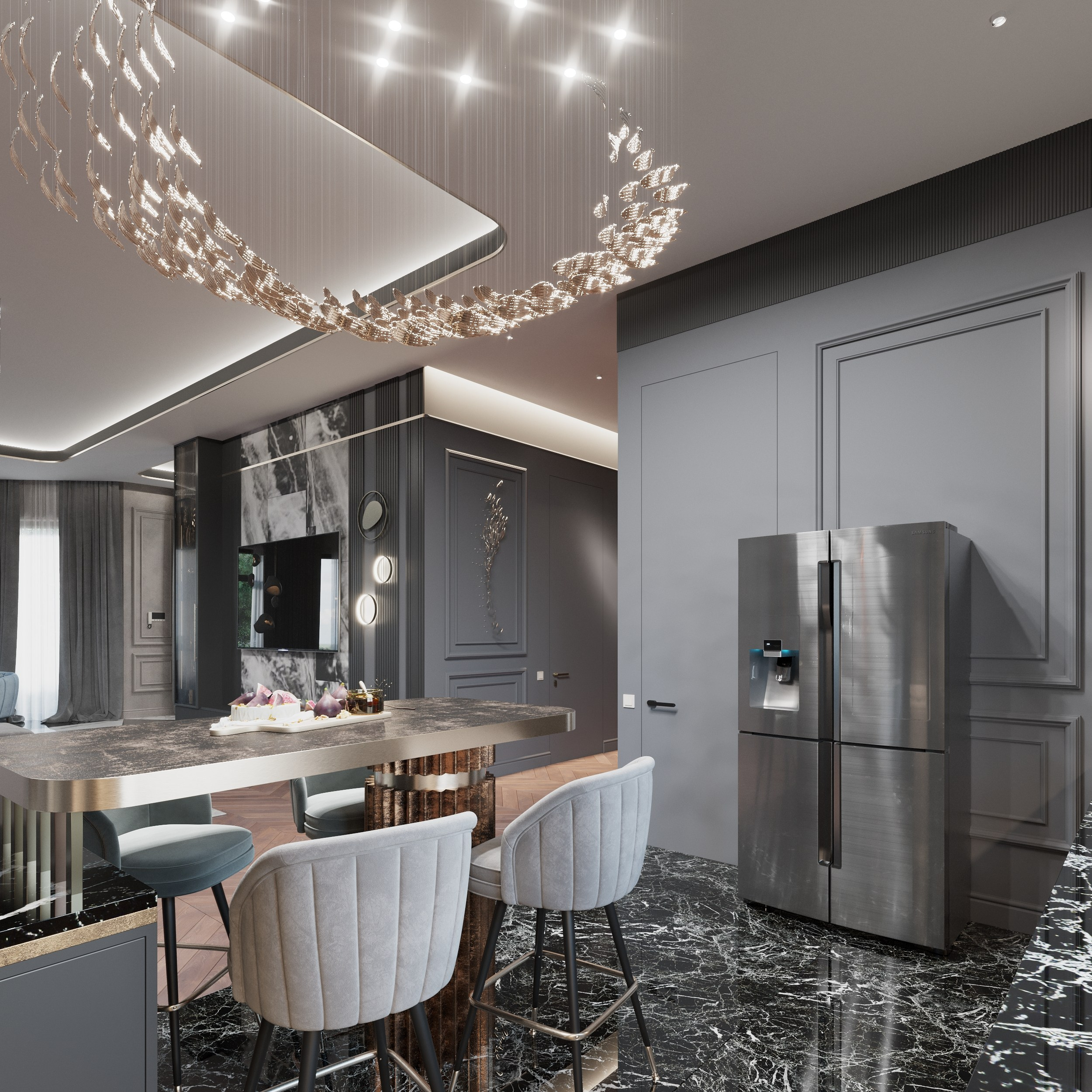 Дом в Новотиторовской — визуализация роскошного особняка. 3Д Визуализация Интерьера и Архитектуры