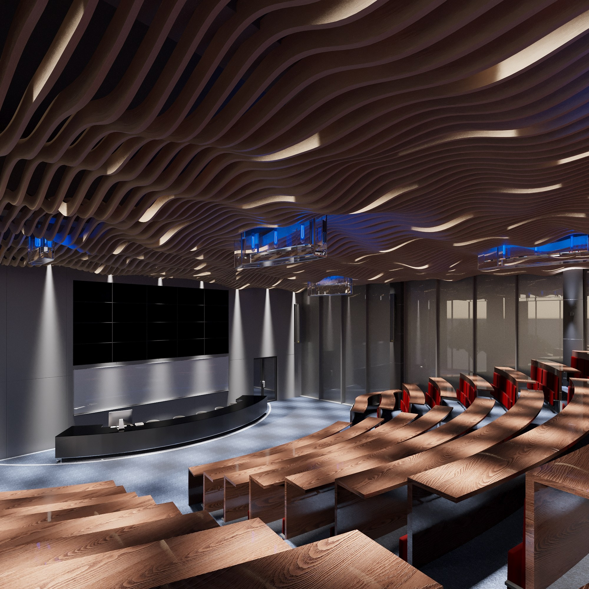Marine Institute Auditorium — 3D Visualization of Educational Hall. 3D INTERIOR AND ARCHITECTURE VISUALIZATION