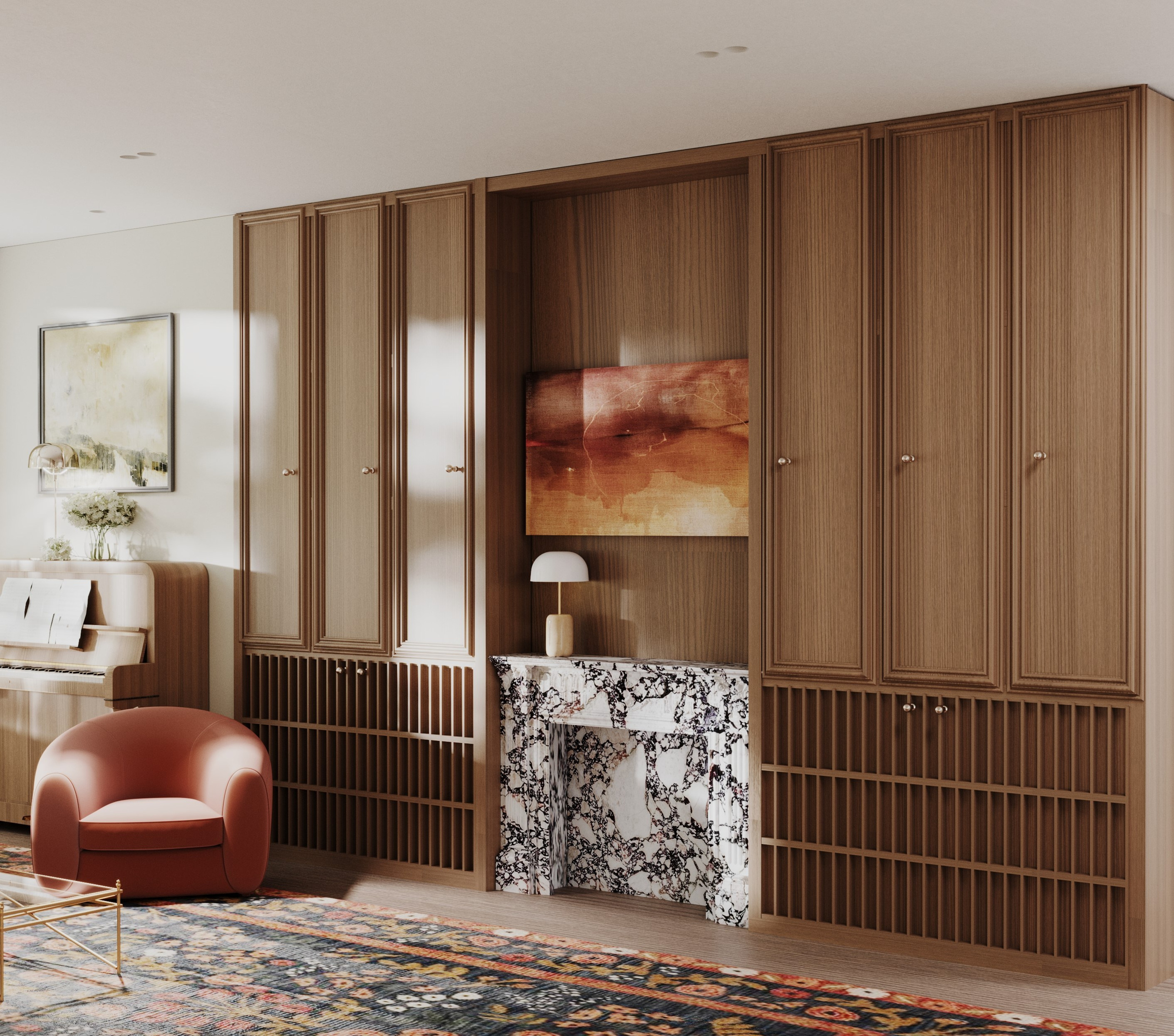 Интерьер загородного дома. Студенческий проект, 2024 г. Главная