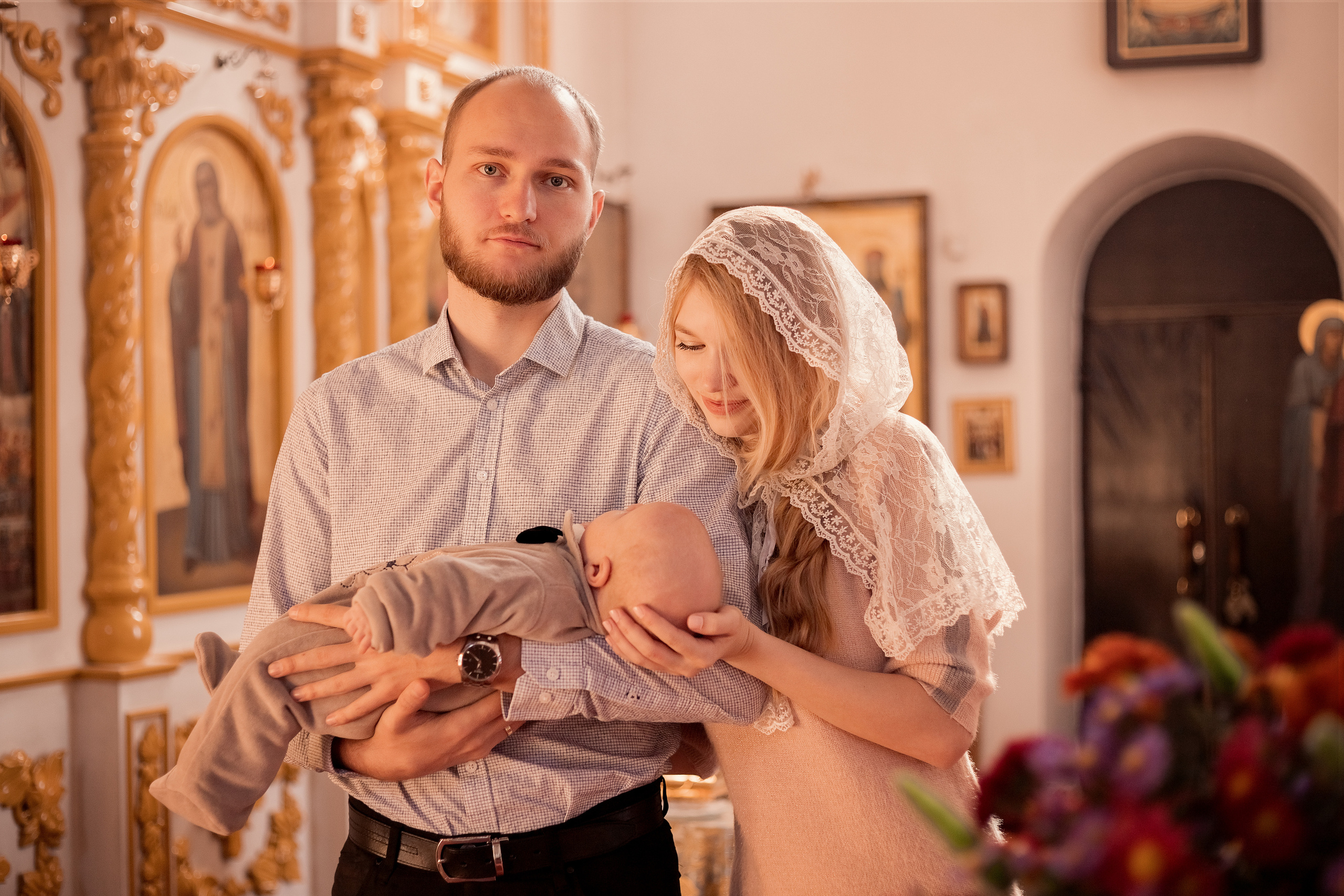 Крещение в Полковой церкви Азовской иконы Божией Матери. Олеся Семейская свадебный и семейный фотограф в Ростове-на-Дону