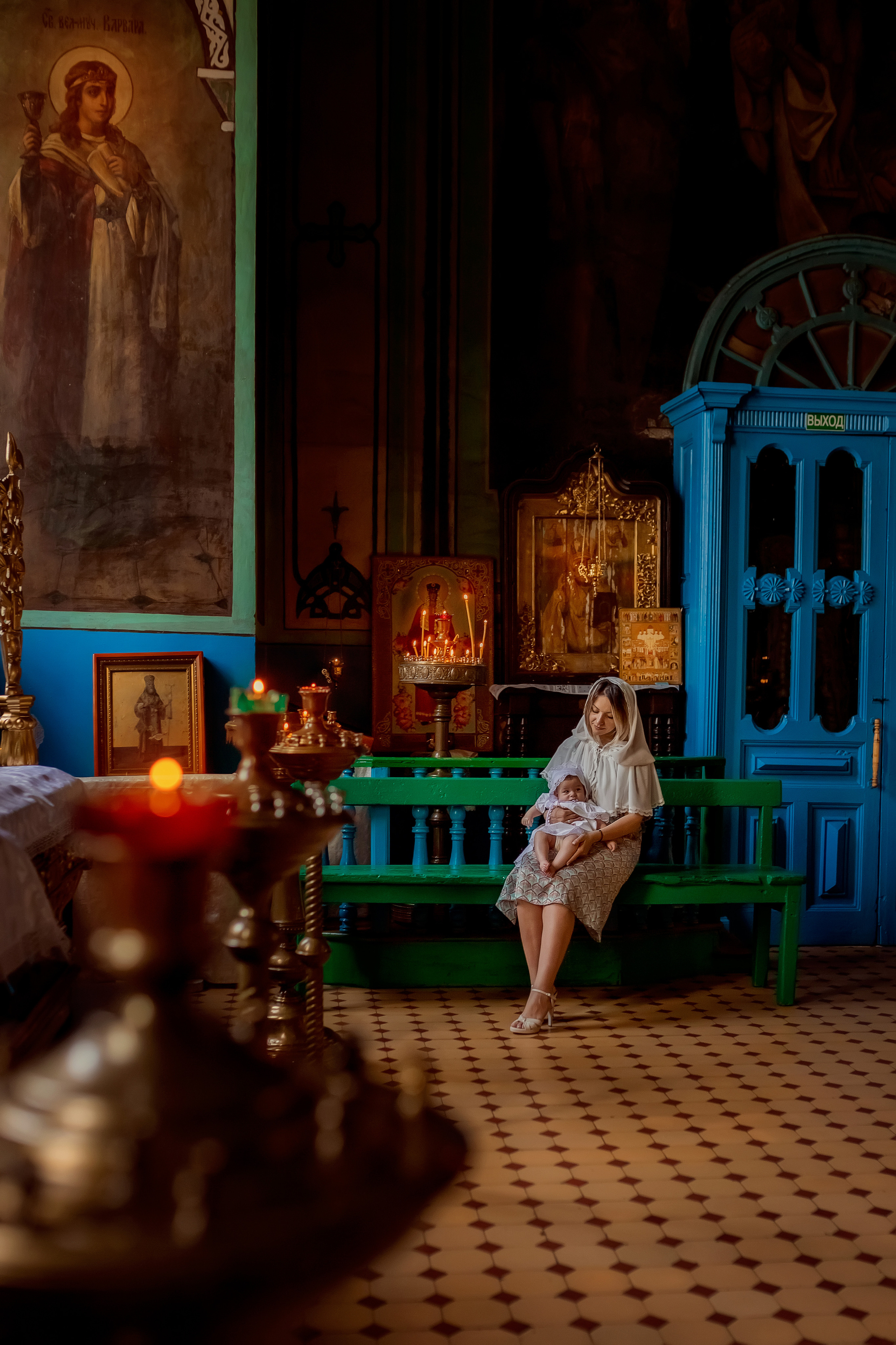 Крещение в Храме Преображения Господня в хуторе Обуховка. Олеся Семейская свадебный и семейный фотограф в Ростове-на-Дону