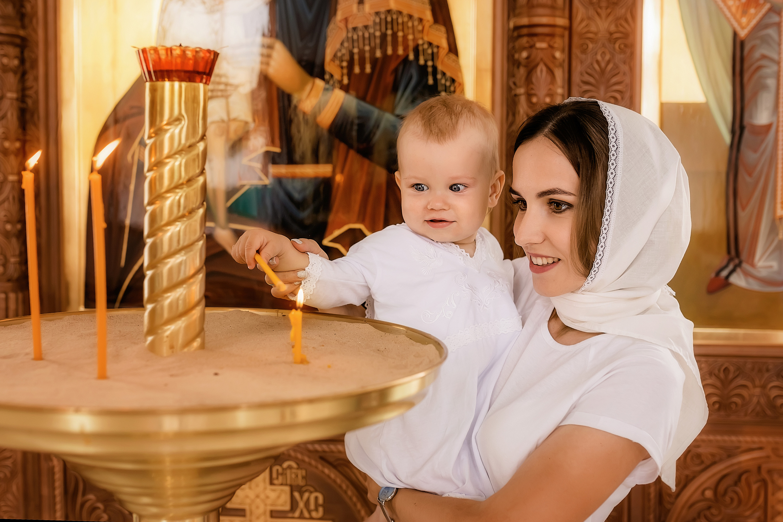 Крещение в Церкви Успения Пресвятой Богородицы в городе Аксай. Олеся Семейская свадебный и семейный фотограф в Ростове-на-Дону