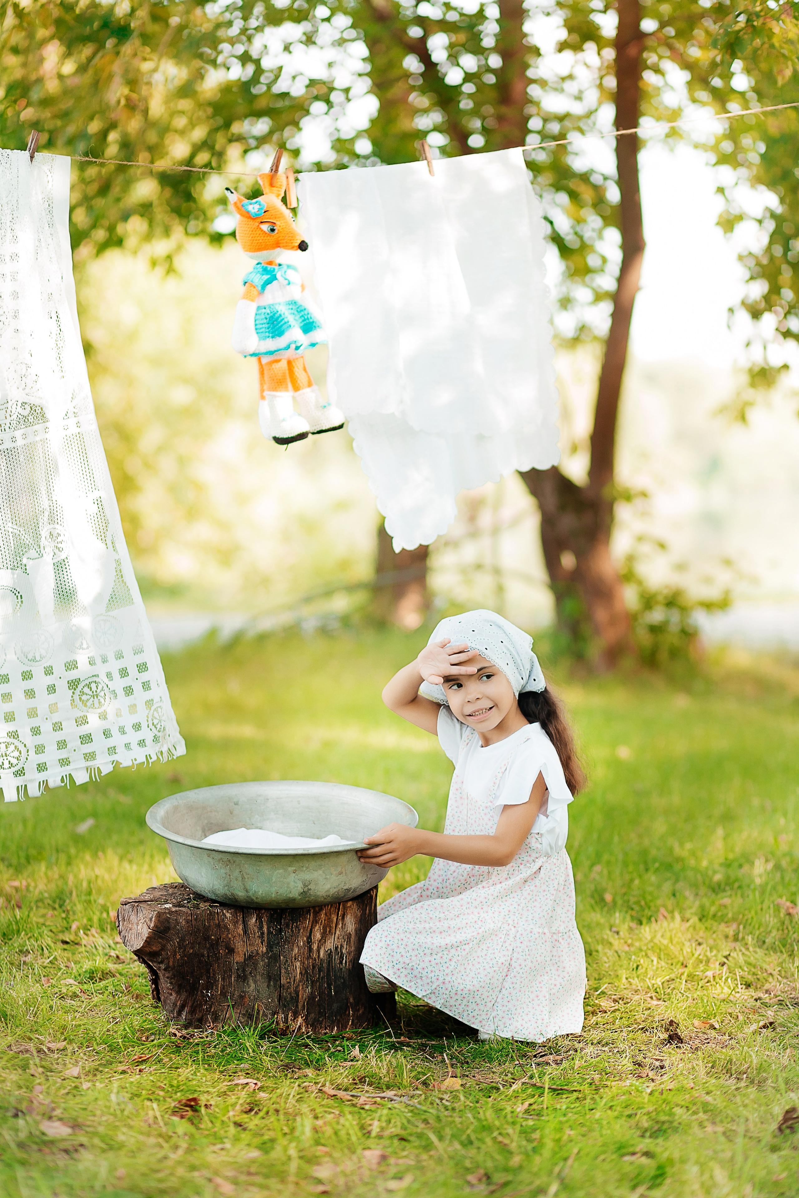 Семейная уличная фотосессия «Большая стирка». Фотограф в Подольске — Мария Бучнева