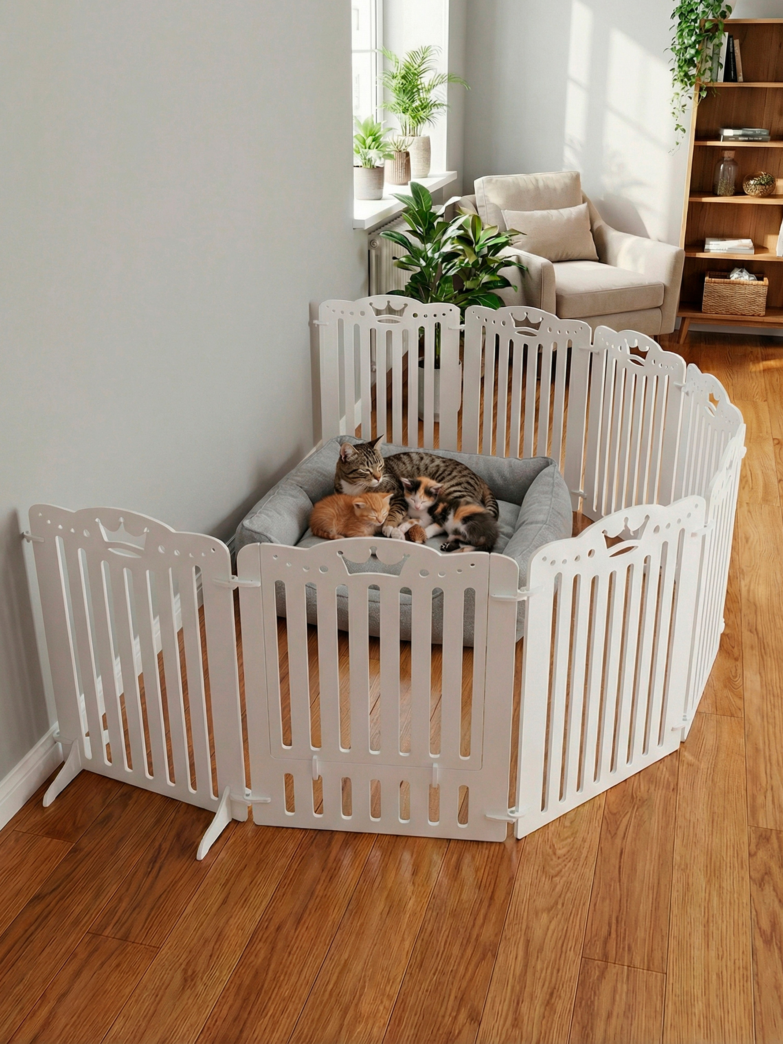 Вольер 2 приставные секции (Белые). Murstyle