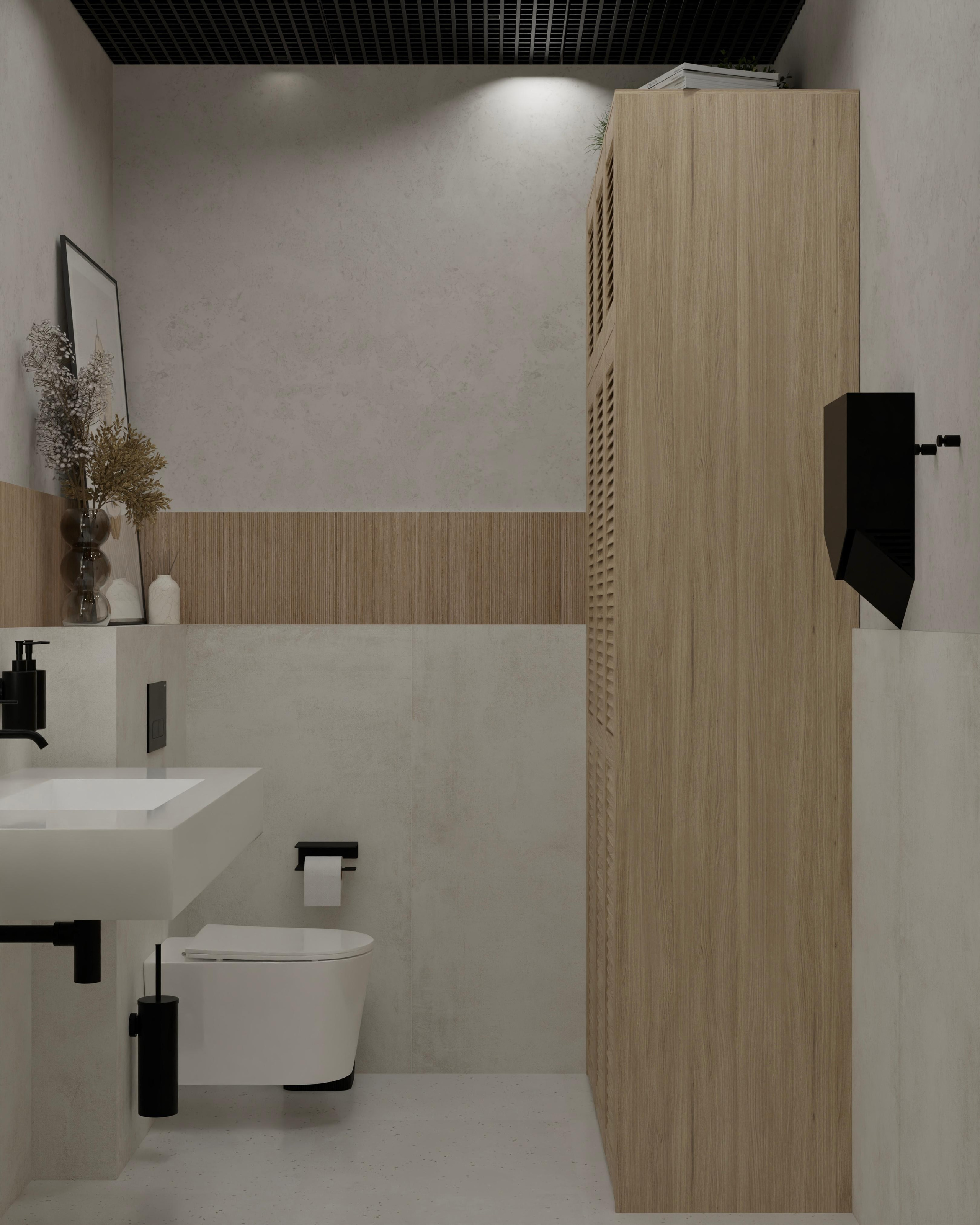 Санузел в коммерческом помещении. DMDesign — студия дизайна интерьеров