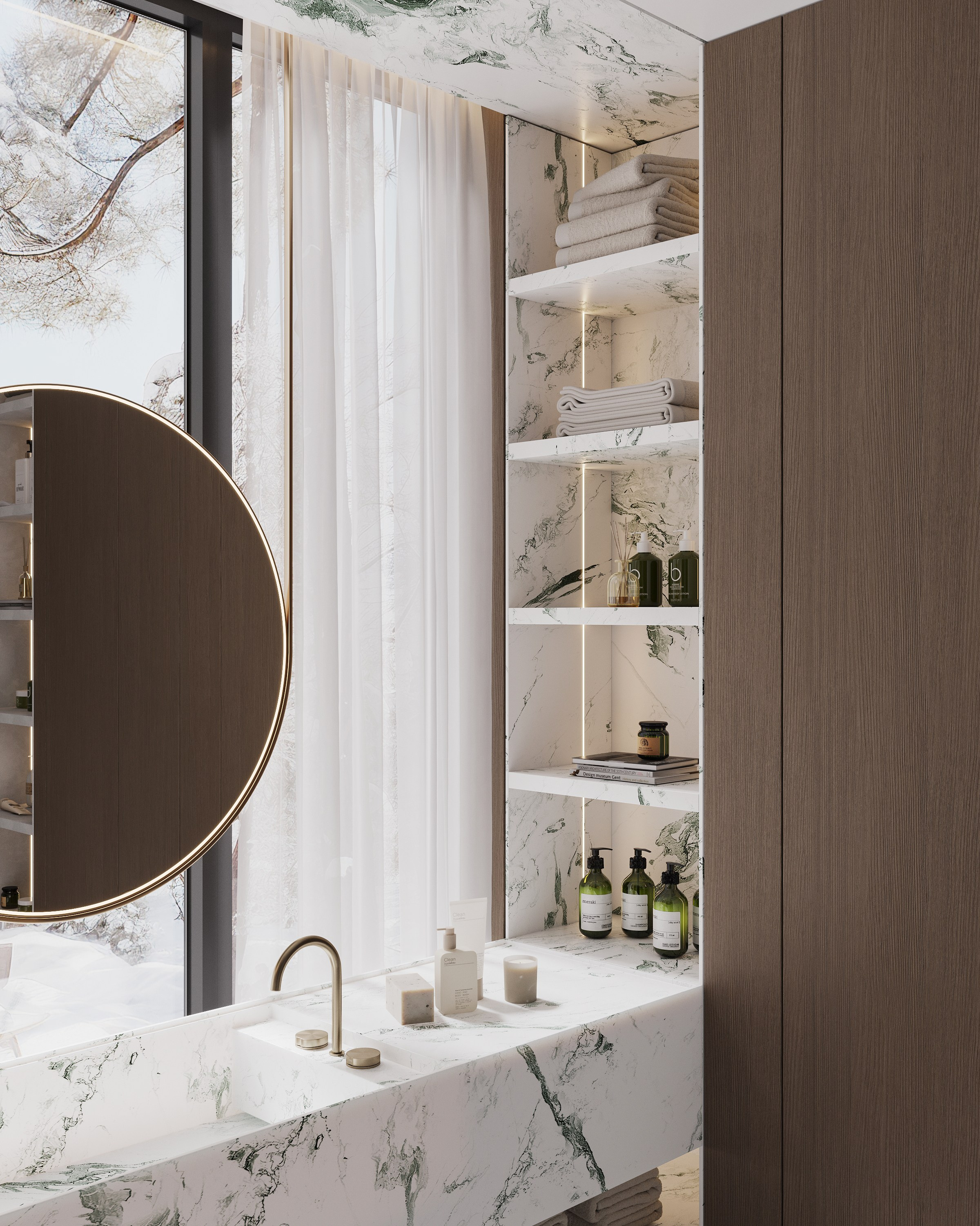 Ванная комната с панорамным окном. 3D визуализатор