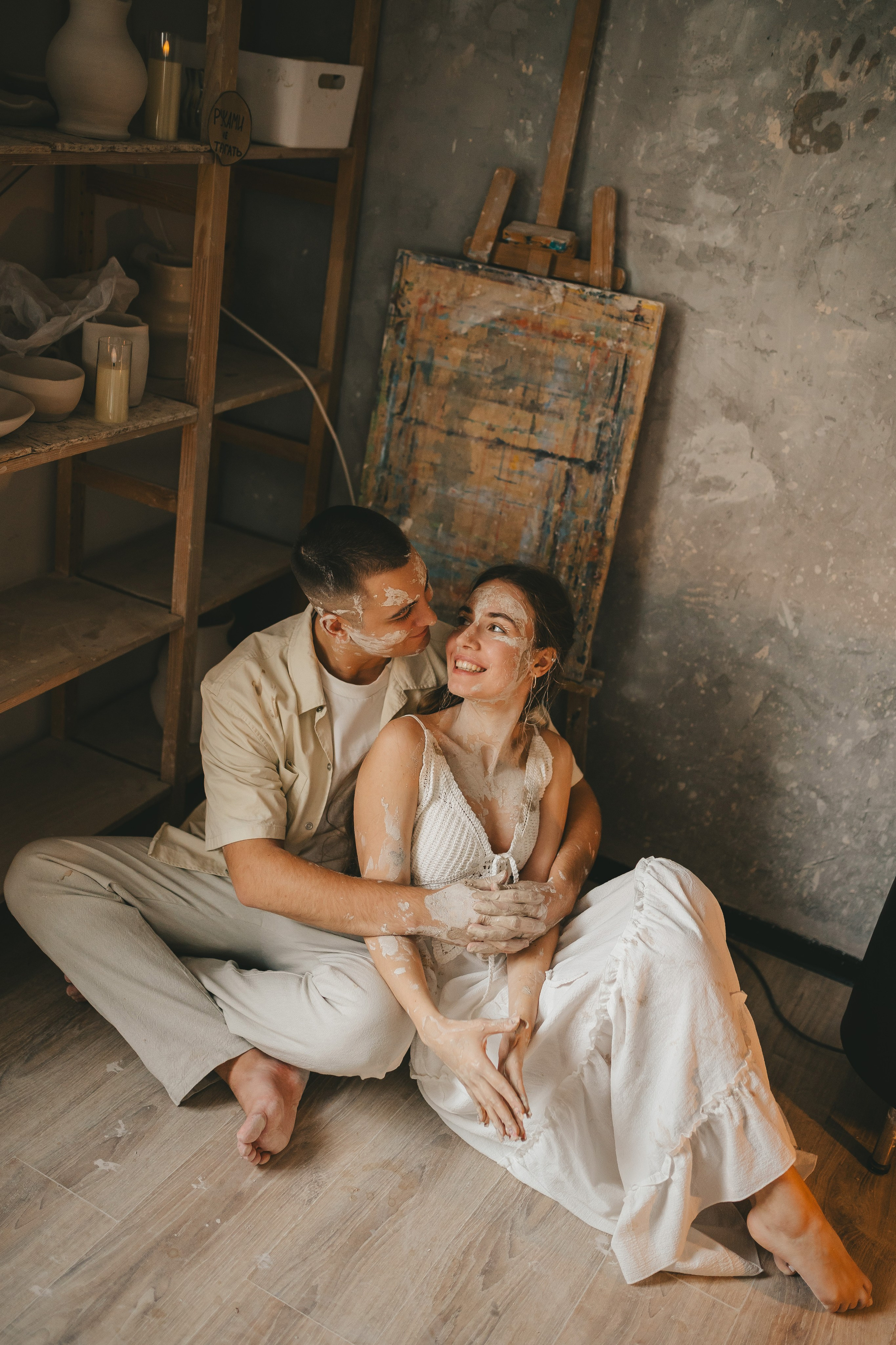 Дима и Даша в гончарной мастерской. Семейный lifestyle фотограф в Санкт-Петербурге Людмила Пахомова