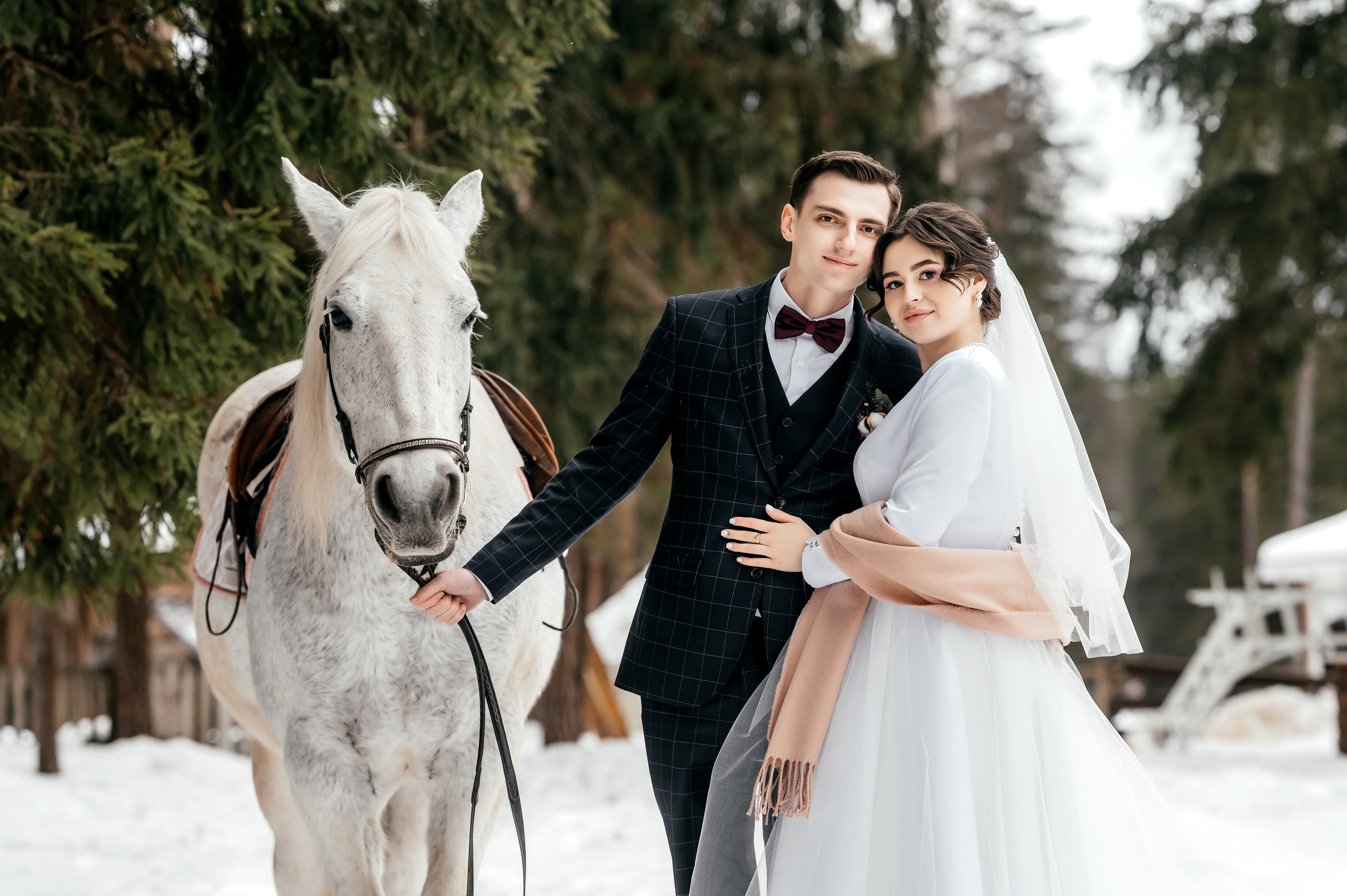 Зимняя свадьба в Загородном клубе «Барин». Свадебный и семейный фотограф Виктория Носачёва. Щелково, Москва и МО