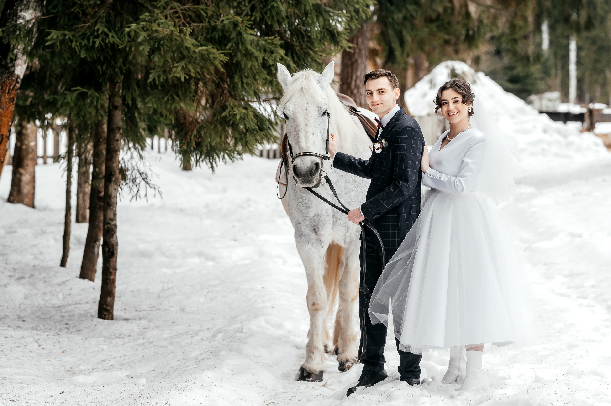 Зимняя свадьба в Загородном клубе «Барин». Свадебный и семейный фотограф Виктория Носачёва. Щелково, Москва и МО