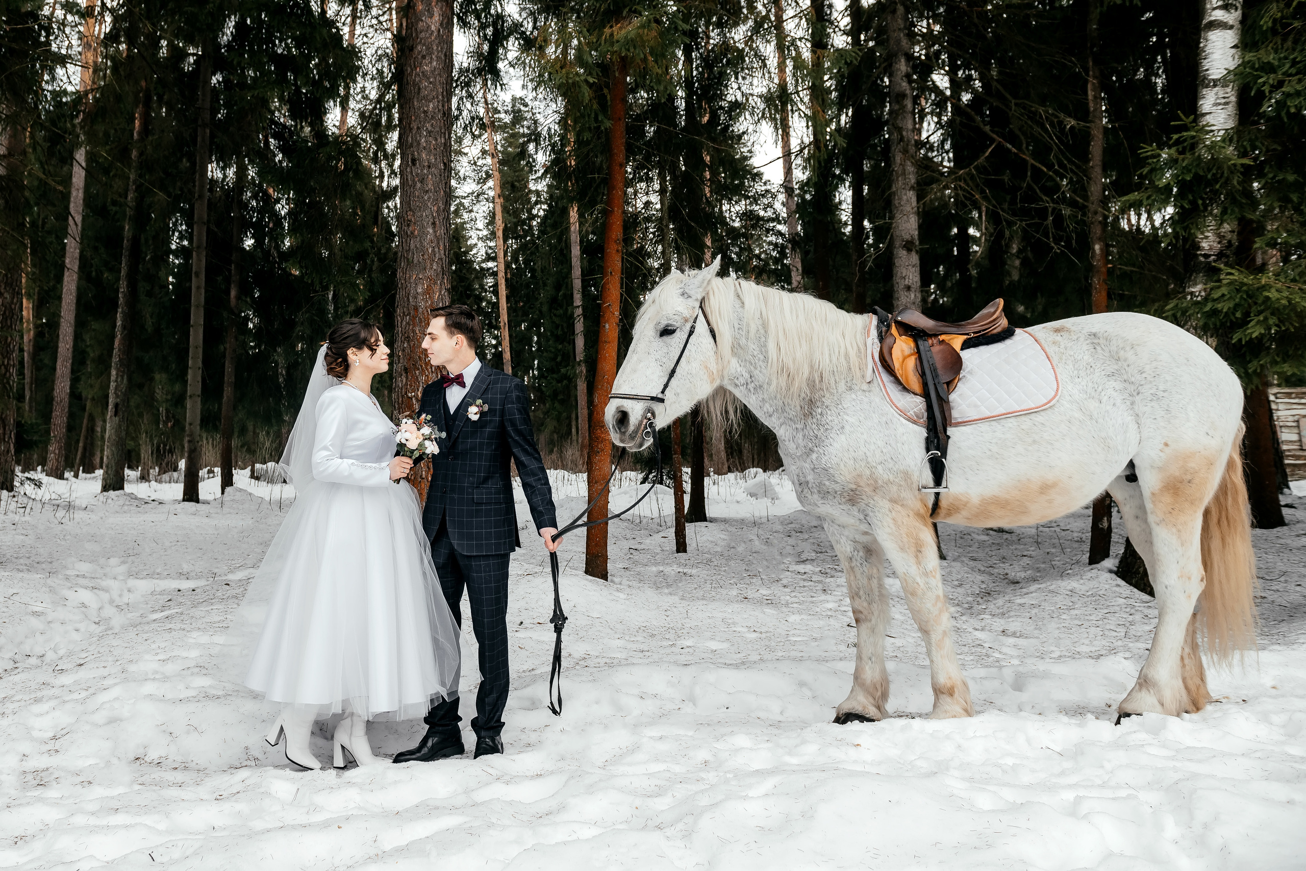 Зимняя свадьба в Загородном клубе «Барин». Свадебный и семейный фотограф Виктория Носачёва. Щелково, Москва и МО