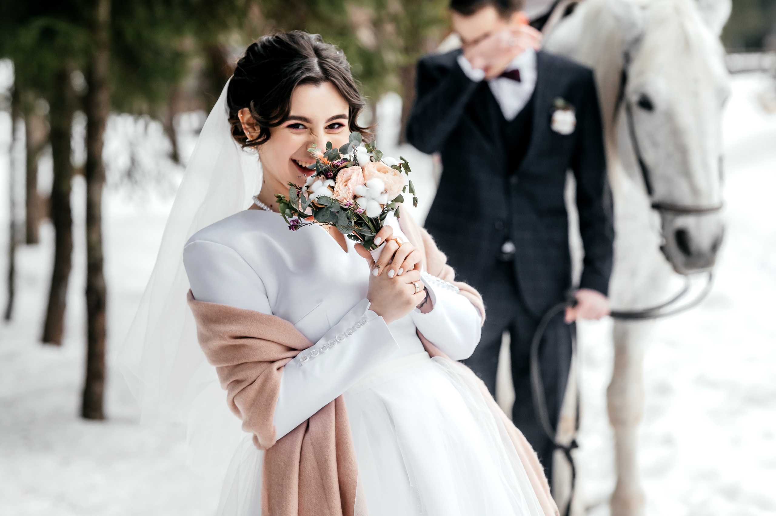Зимняя свадьба в Загородном клубе «Барин». Свадебный и семейный фотограф Виктория Носачёва. Щелково, Москва и МО