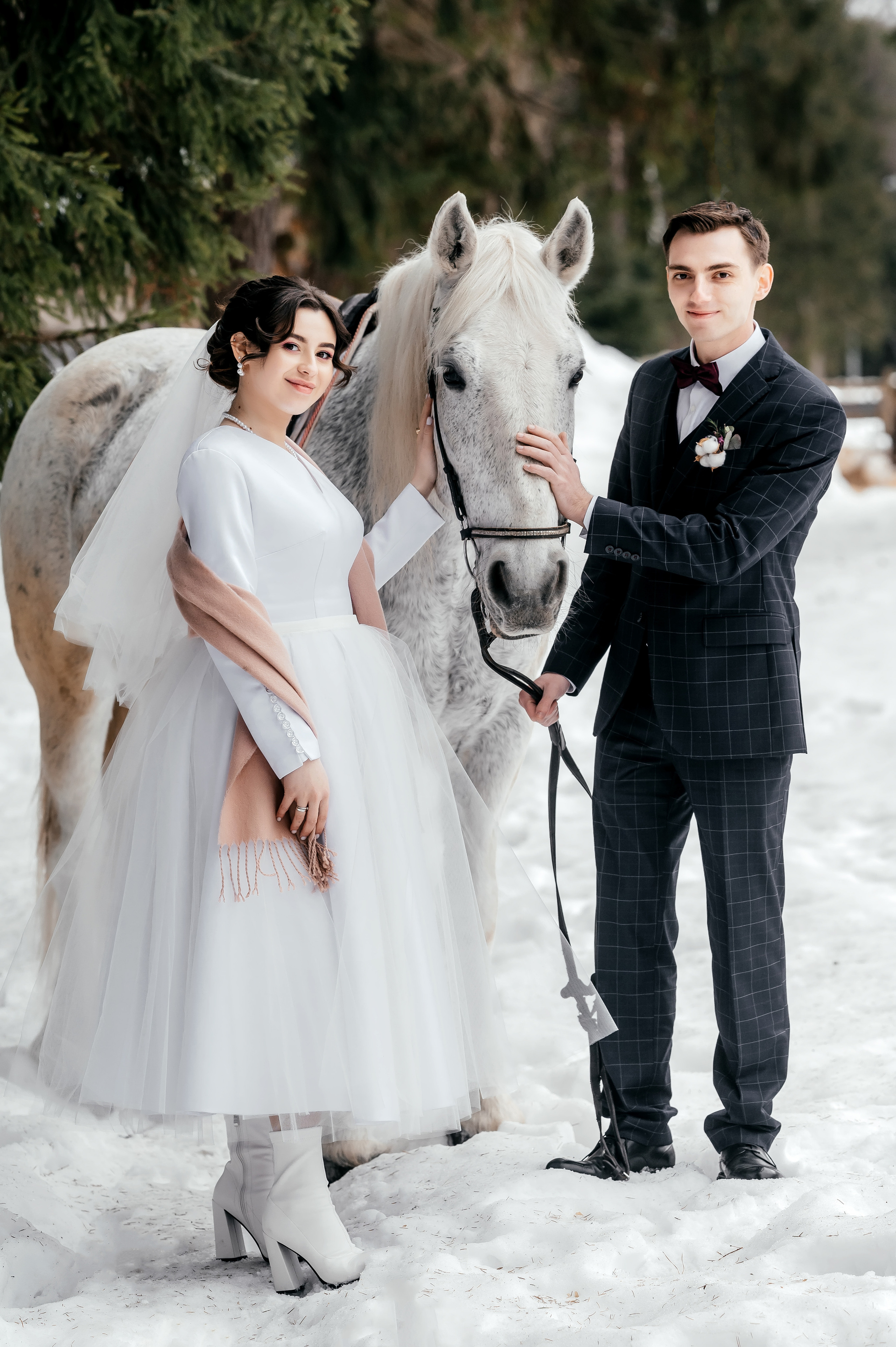 Зимняя свадьба в Загородном клубе «Барин». Свадебный и семейный фотограф Виктория Носачёва. Щелково, Москва и МО