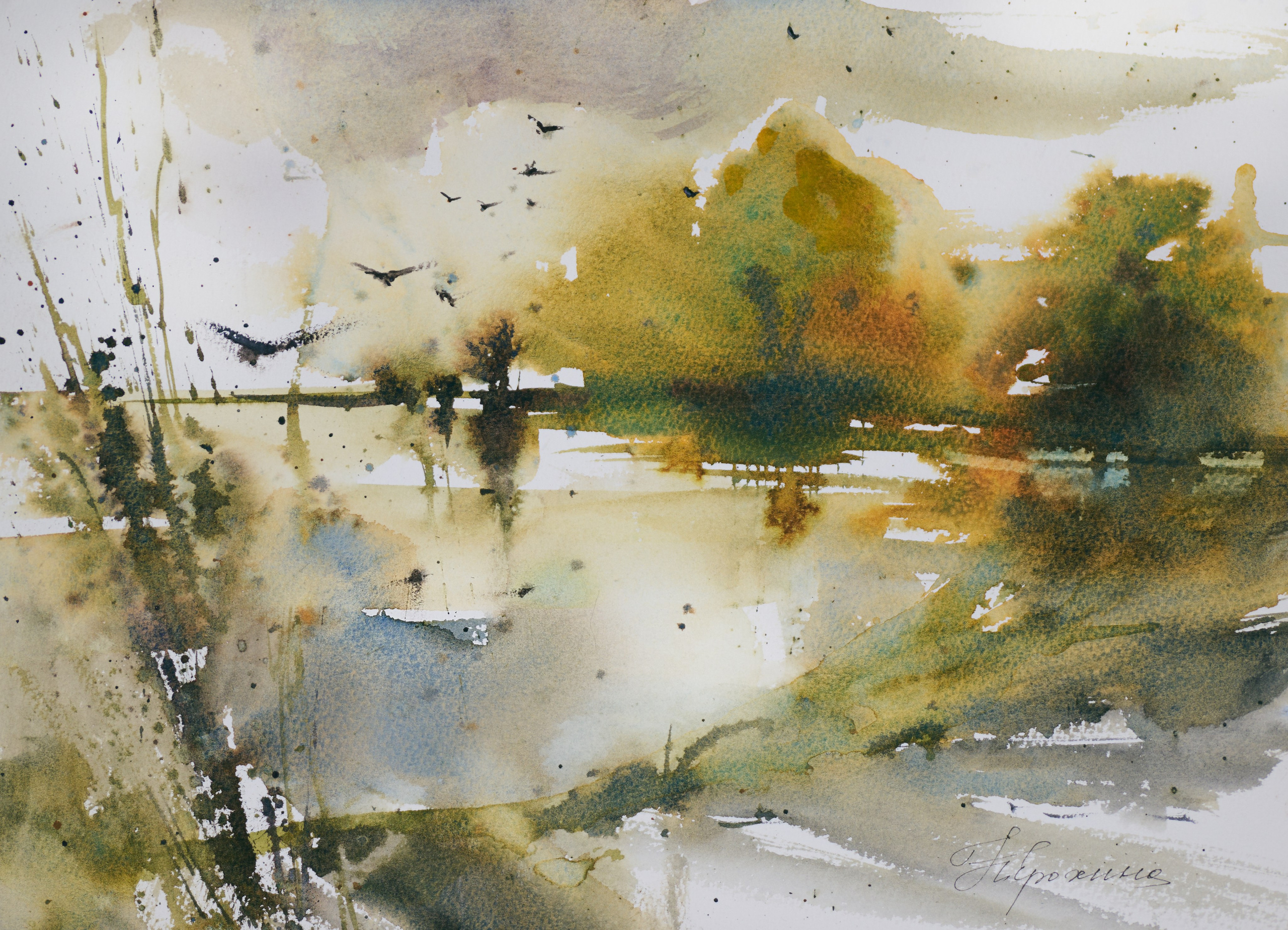 Пейзаж 2 серии ОРАНЖЕВЫЙ (25×35 см) 8 000 р. ГАЛЕРЕЯ