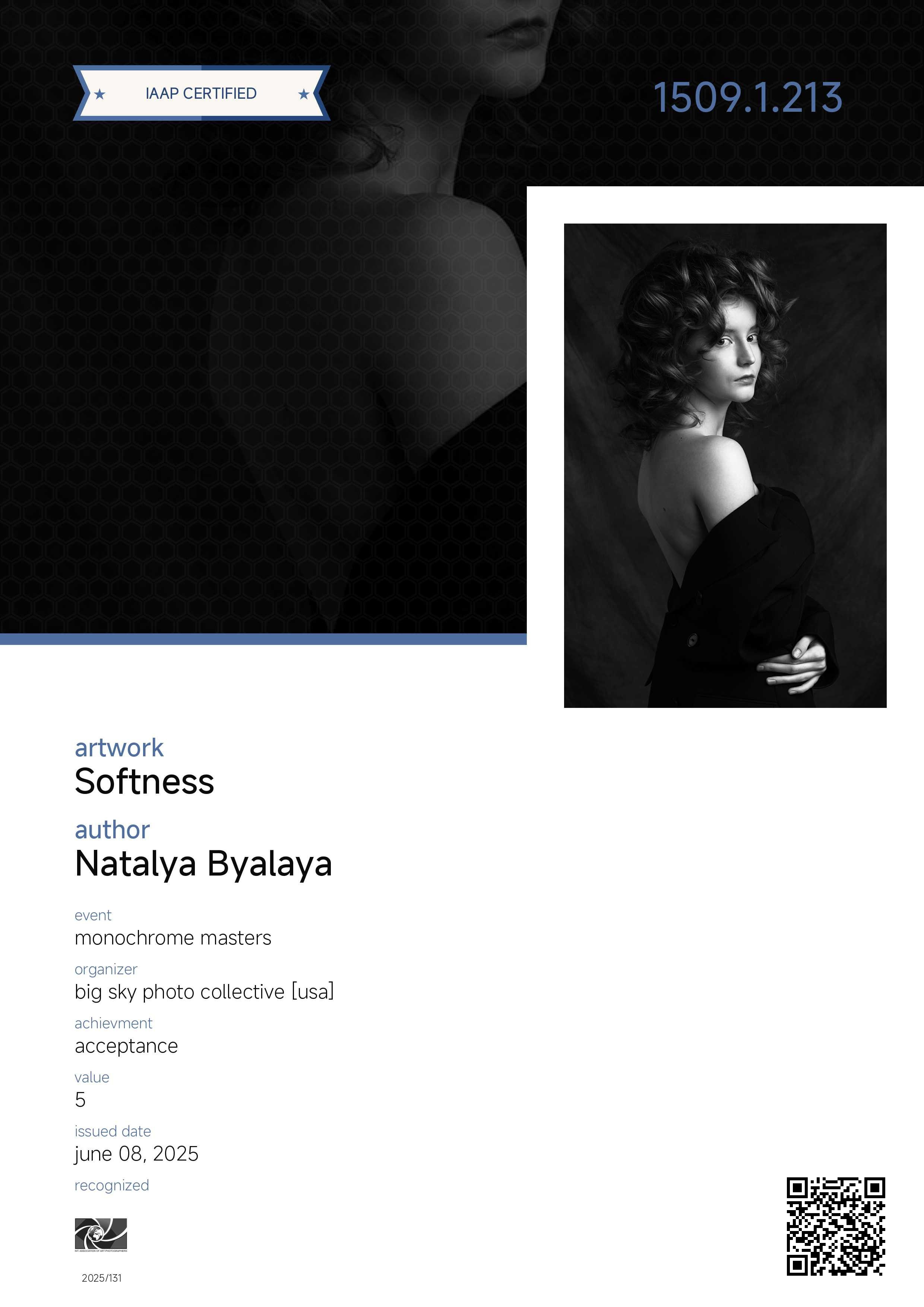 Награды. Портретный фотограф из Санкт-Петербурга Наталья Бялая