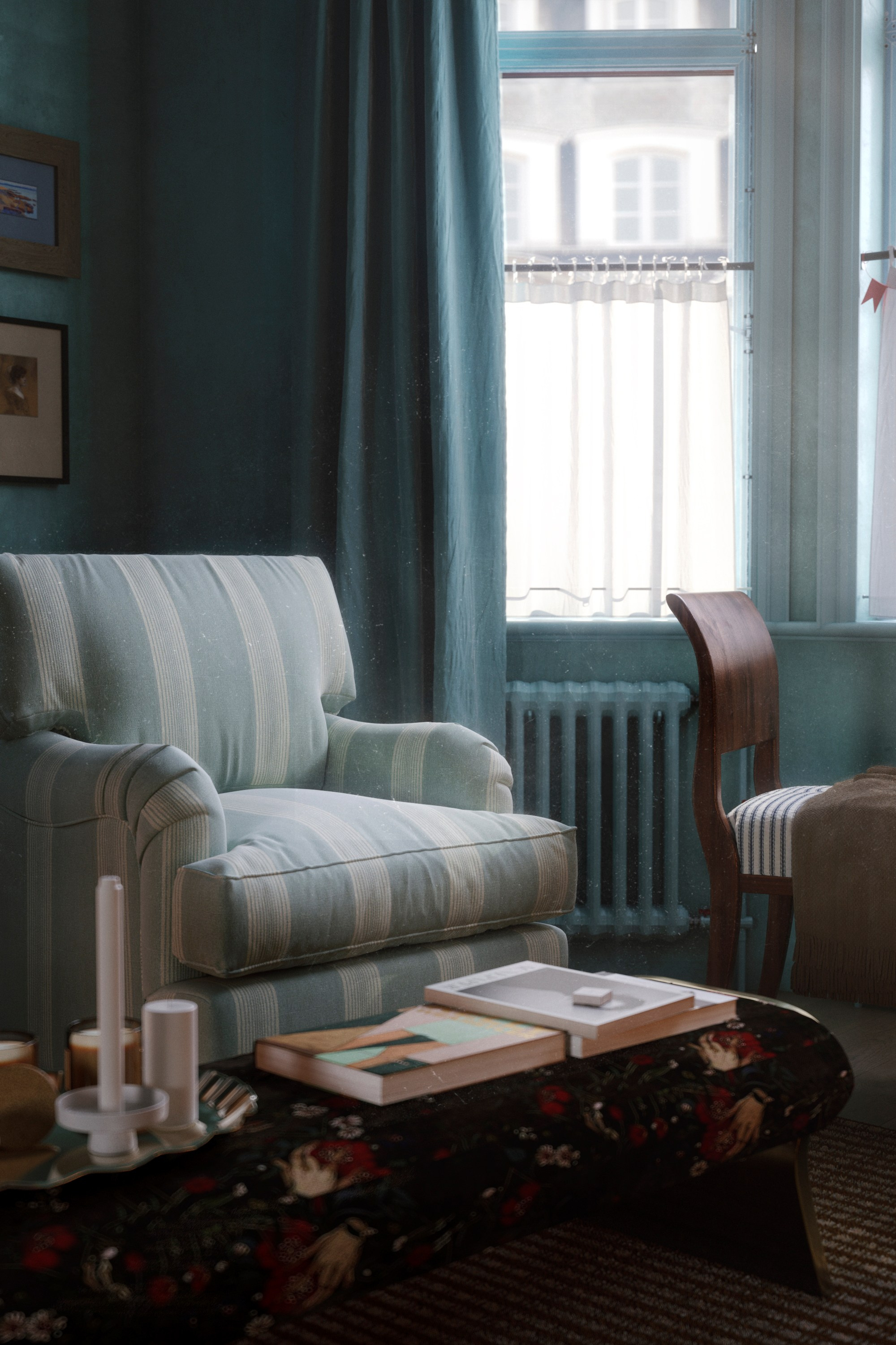 Работа по референсу/ синий. Визуализации Дизайн проектов