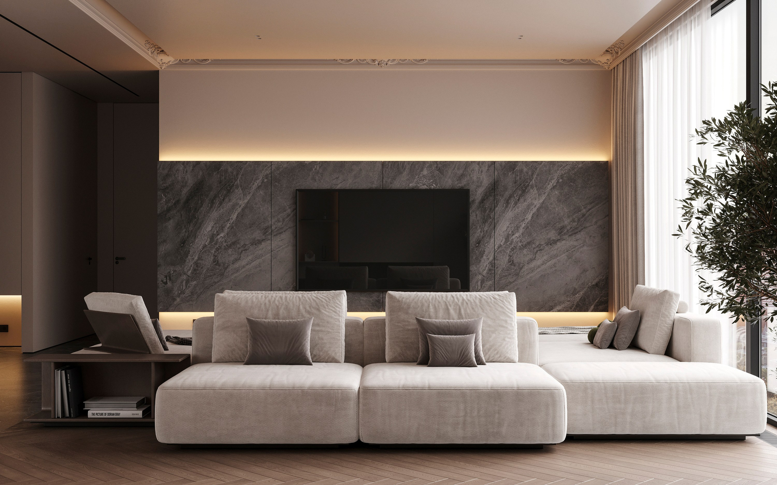 COZY SKYLINE | CONCEPTUAL PROJECT. Interior Visualization by Valerie Stetyukevich