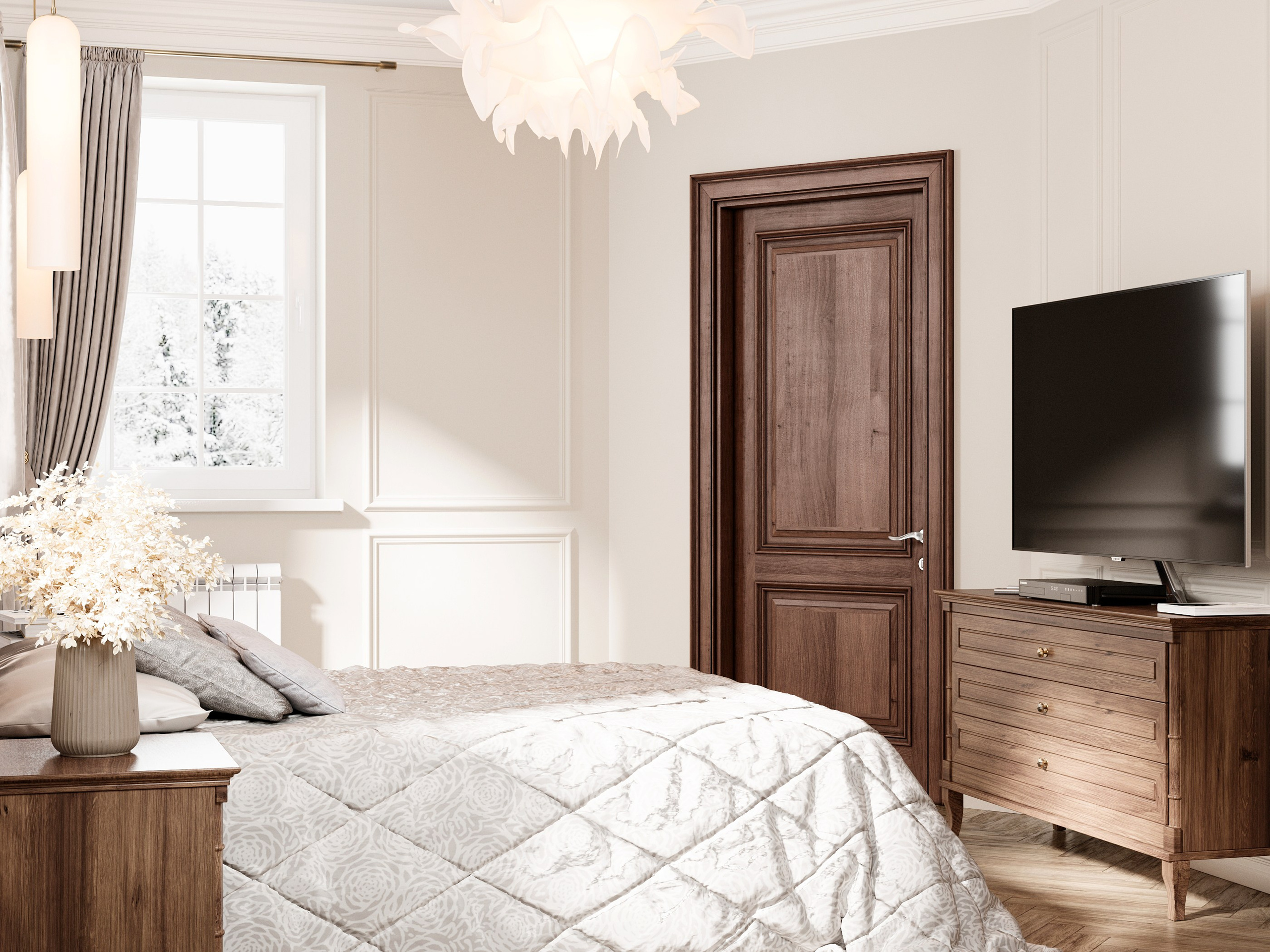 Спальня на 2 этаже. Intoo.ru — Дизайн интерьера в Москве. Частный дизайнер Роман Королев