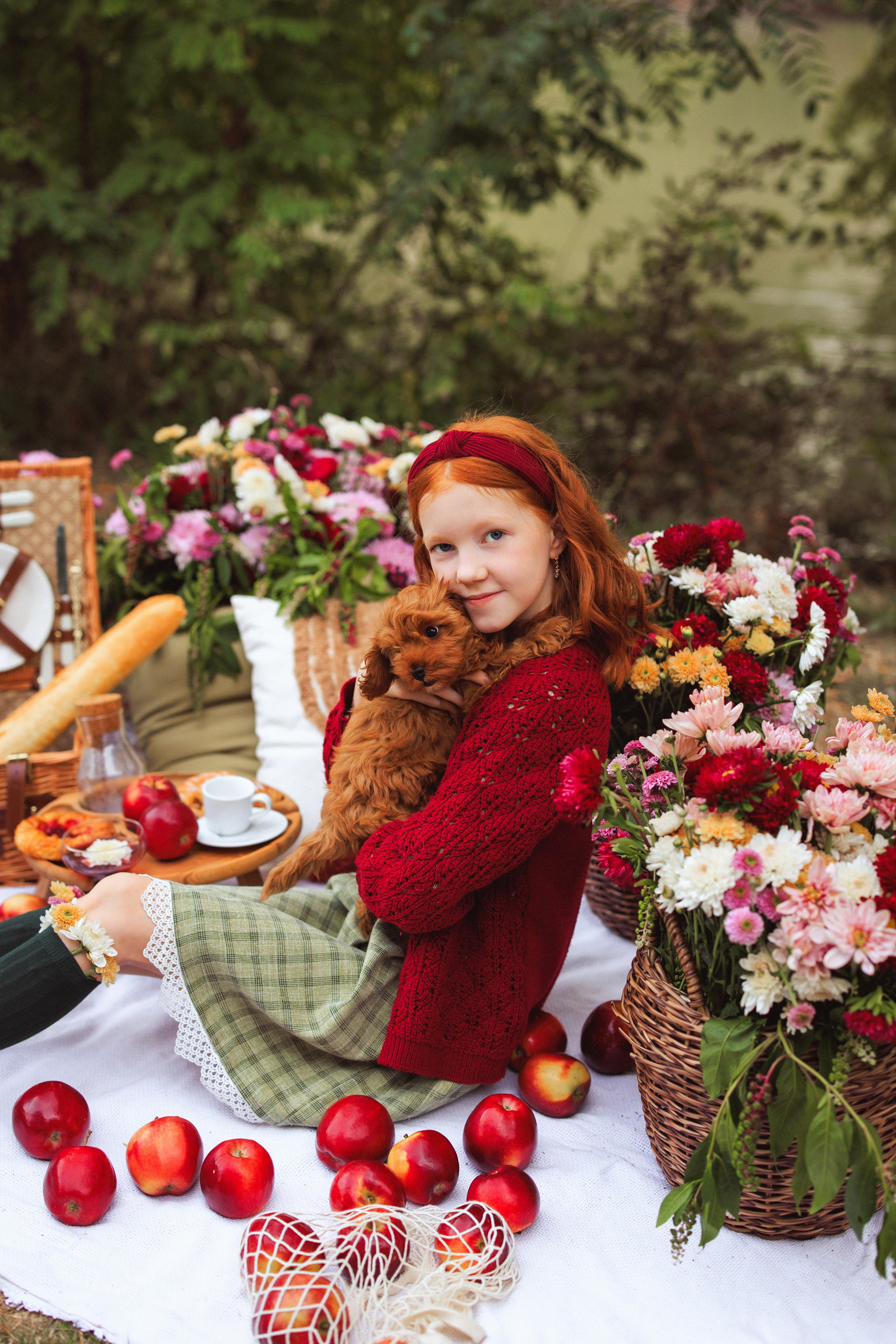 Фотосессия «Пикник», Хризантемы и Яблоки. Семейный и детский фотограф в Краснодаре Анна Трашкова