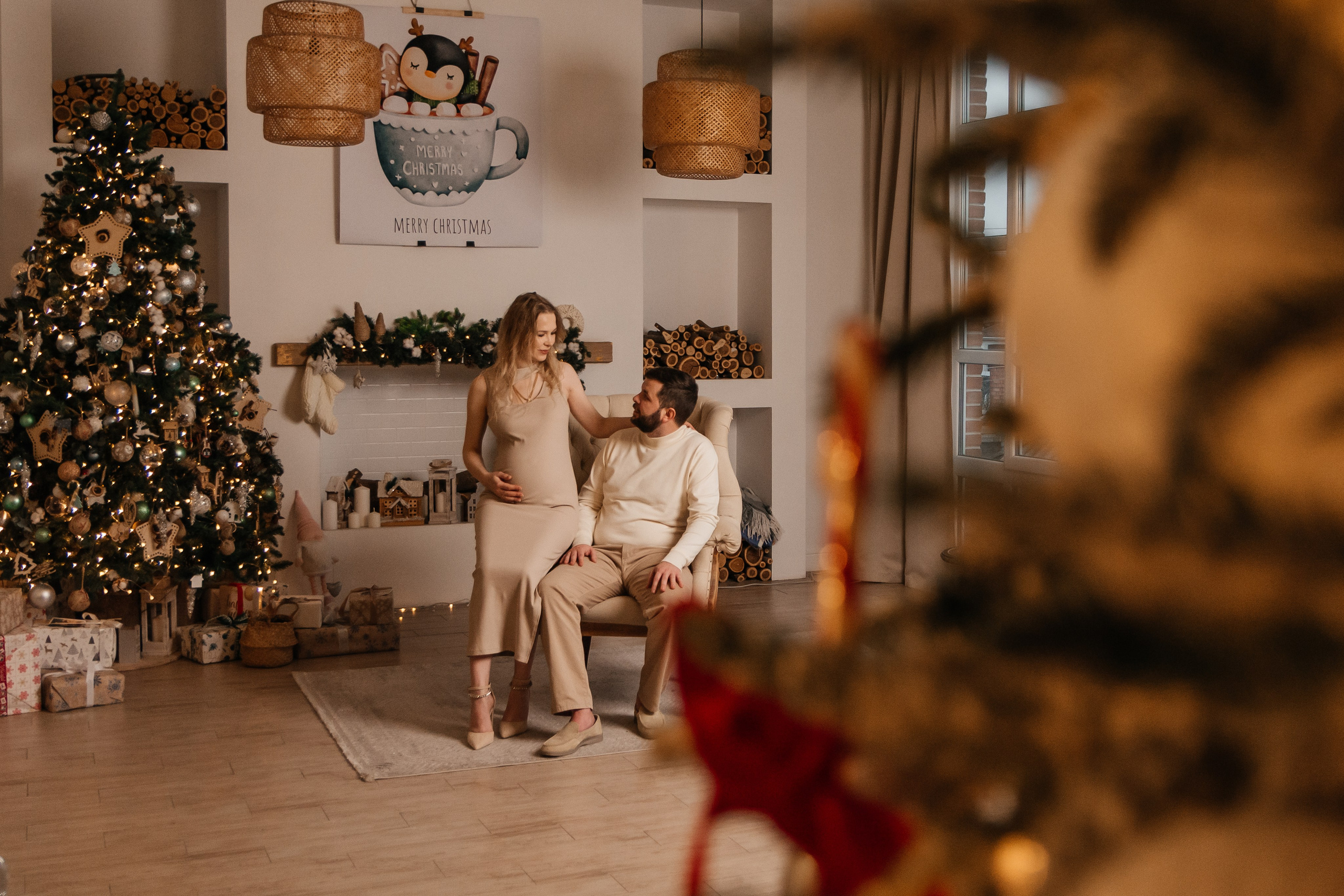 Новогодняя фотосессия беременности. Семейный и детский фотограф Кущ Наташа