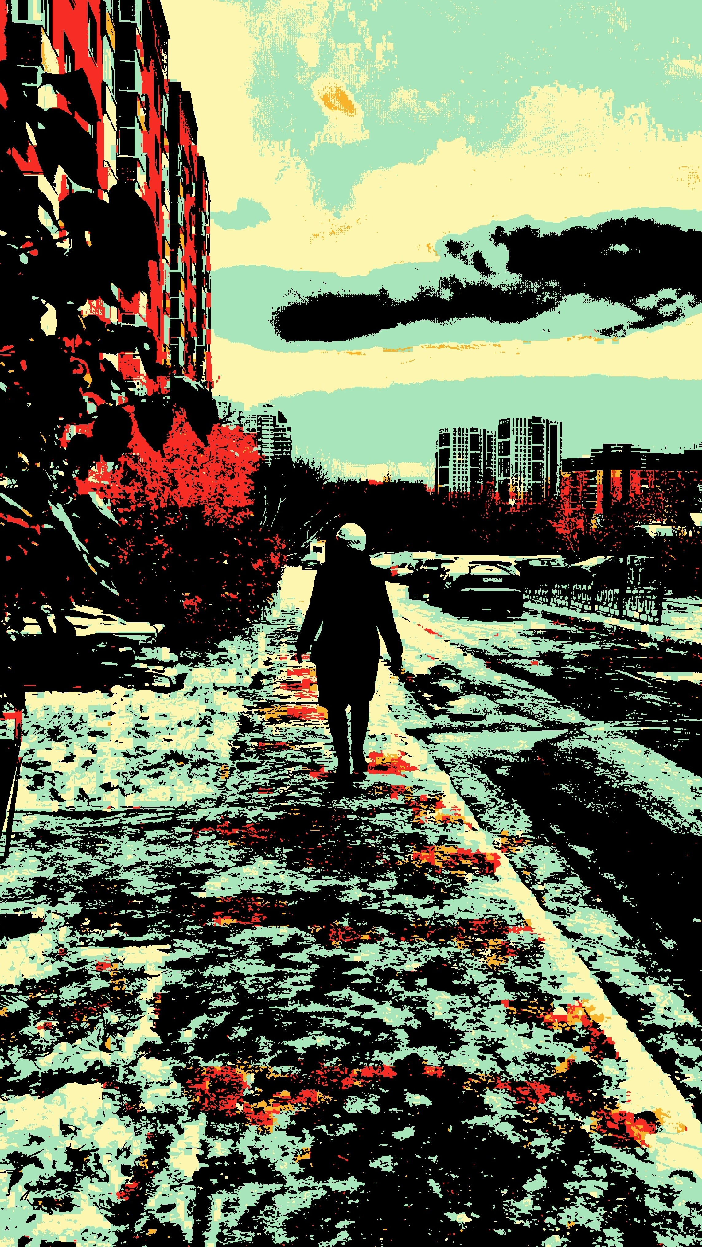 В движении. Визуальный арт пиксельный художник Василь Пиксель