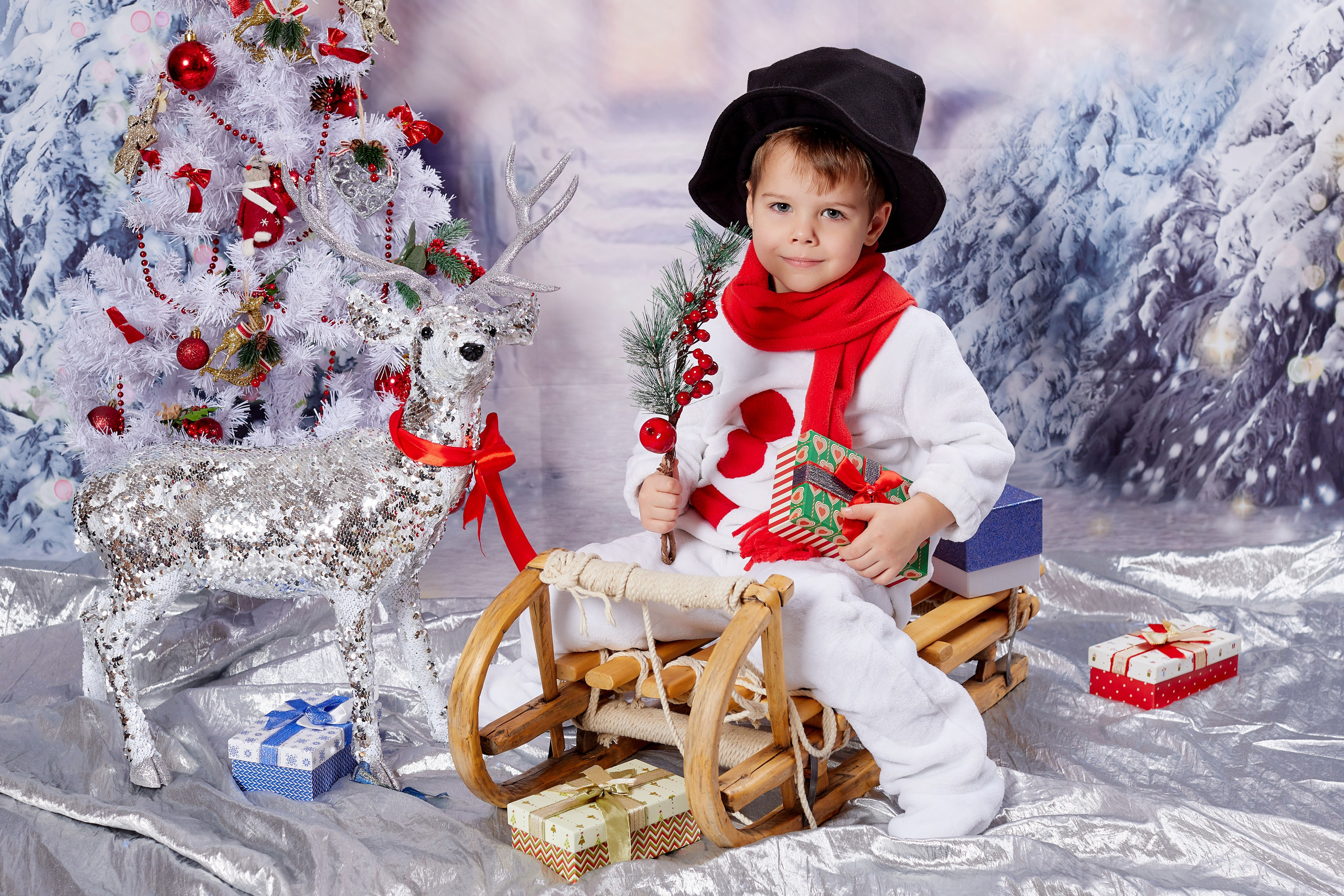 На санях. Детская выездная фотостудия