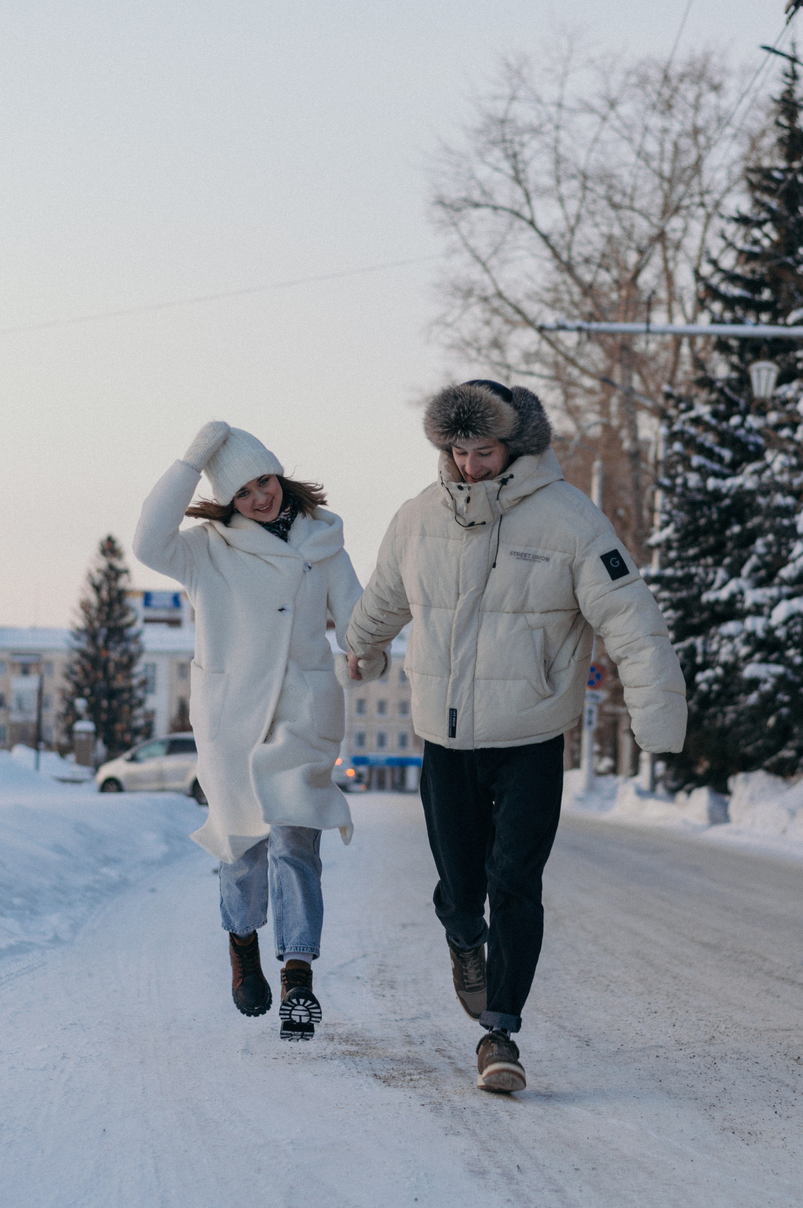 Зимняя лавстори фотосессия на улице. Дарья и Даниил. Портретный и лавстори фотограф в Стерлитамаке Альбина Шарт