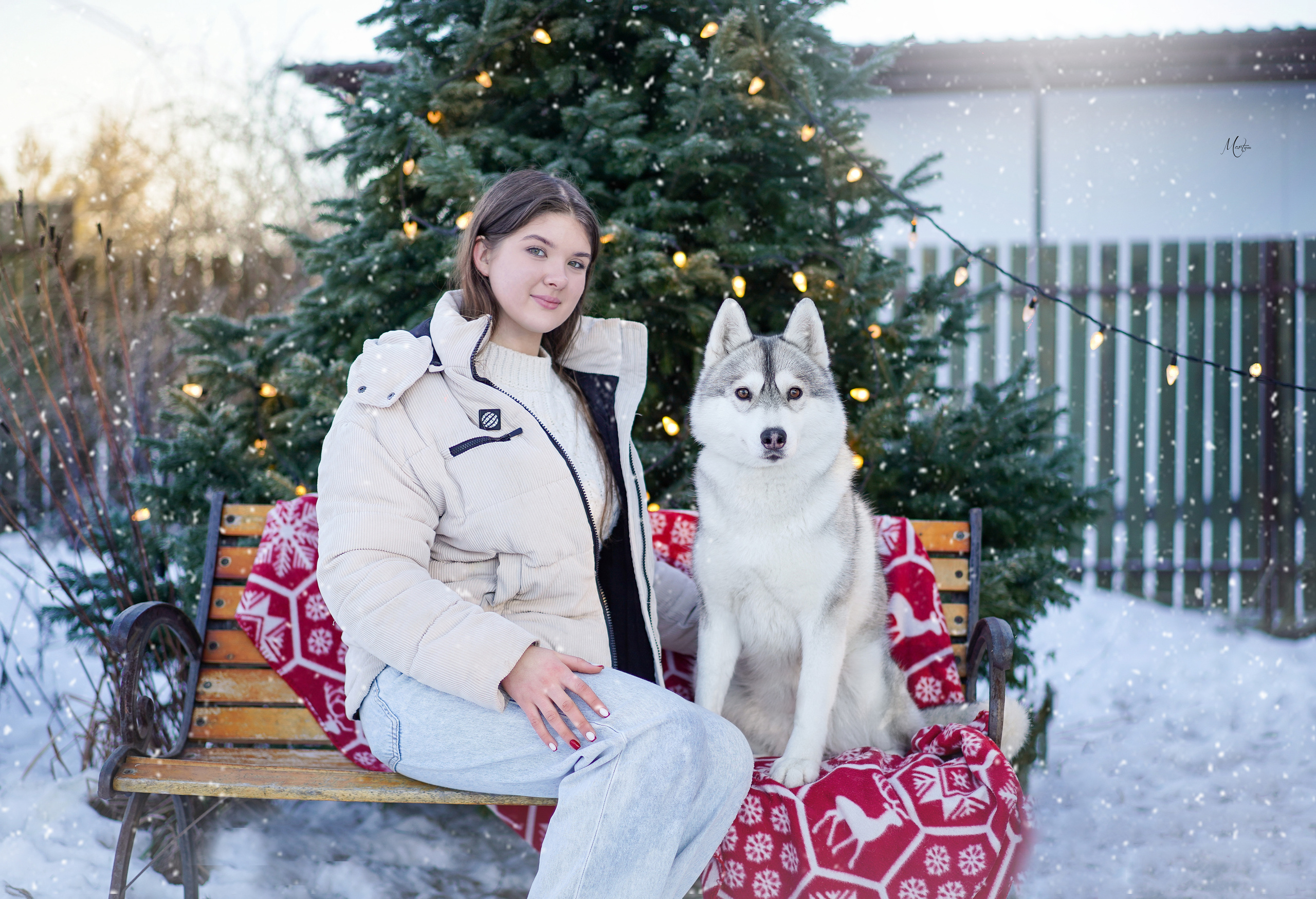 Саша и хаски зима. Фотограф-анималист в Санкт-Петербурге Яна Мартынова
