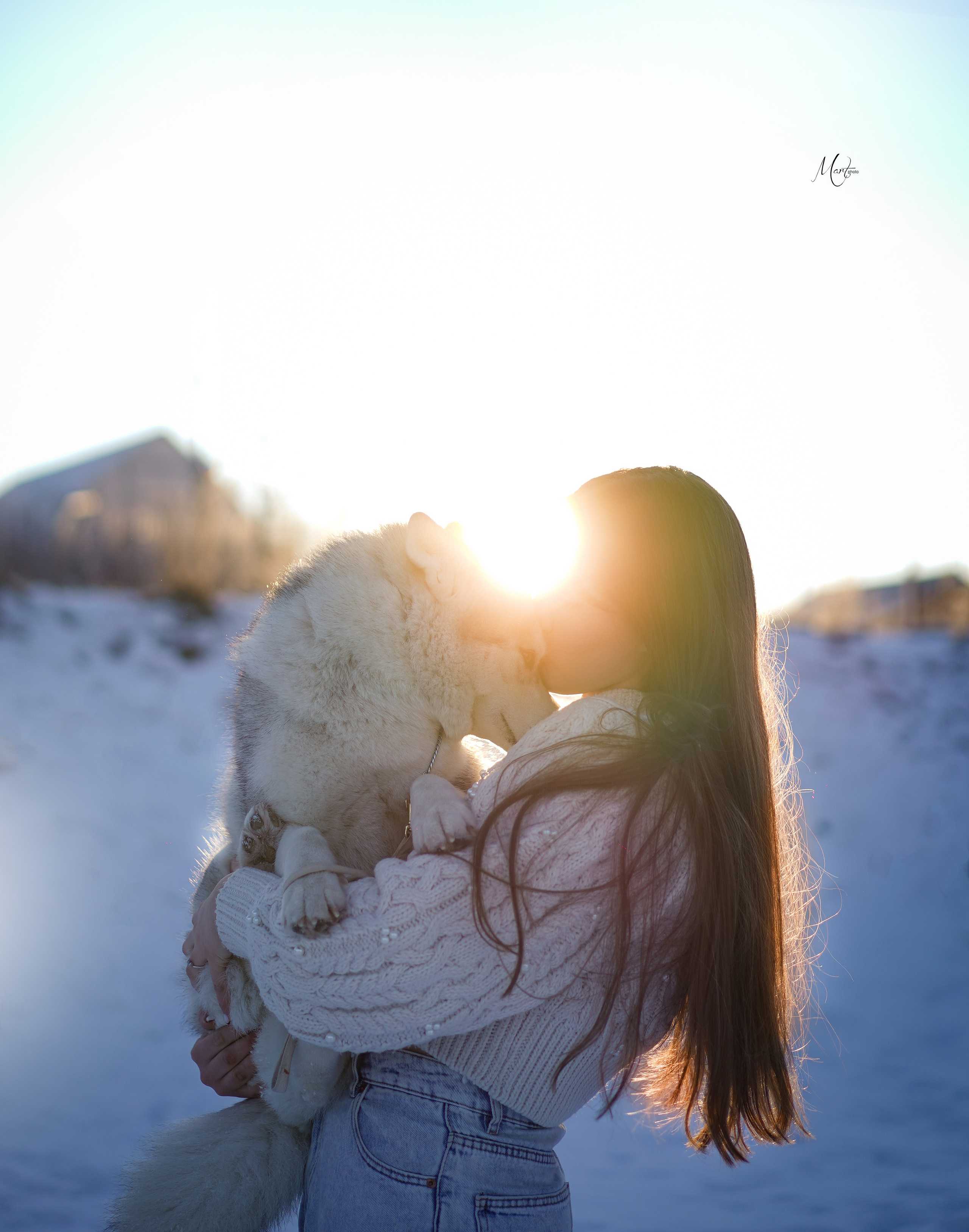 Саша и хаски зима. Фотограф-анималист в Санкт-Петербурге Яна Мартынова