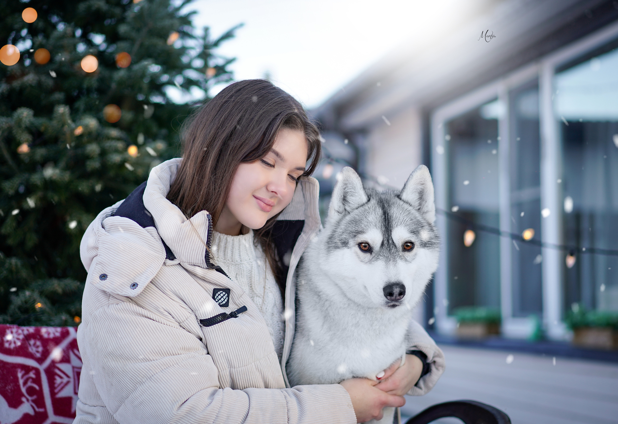 Саша и хаски зима. Фотограф-анималист в Санкт-Петербурге Яна Мартынова