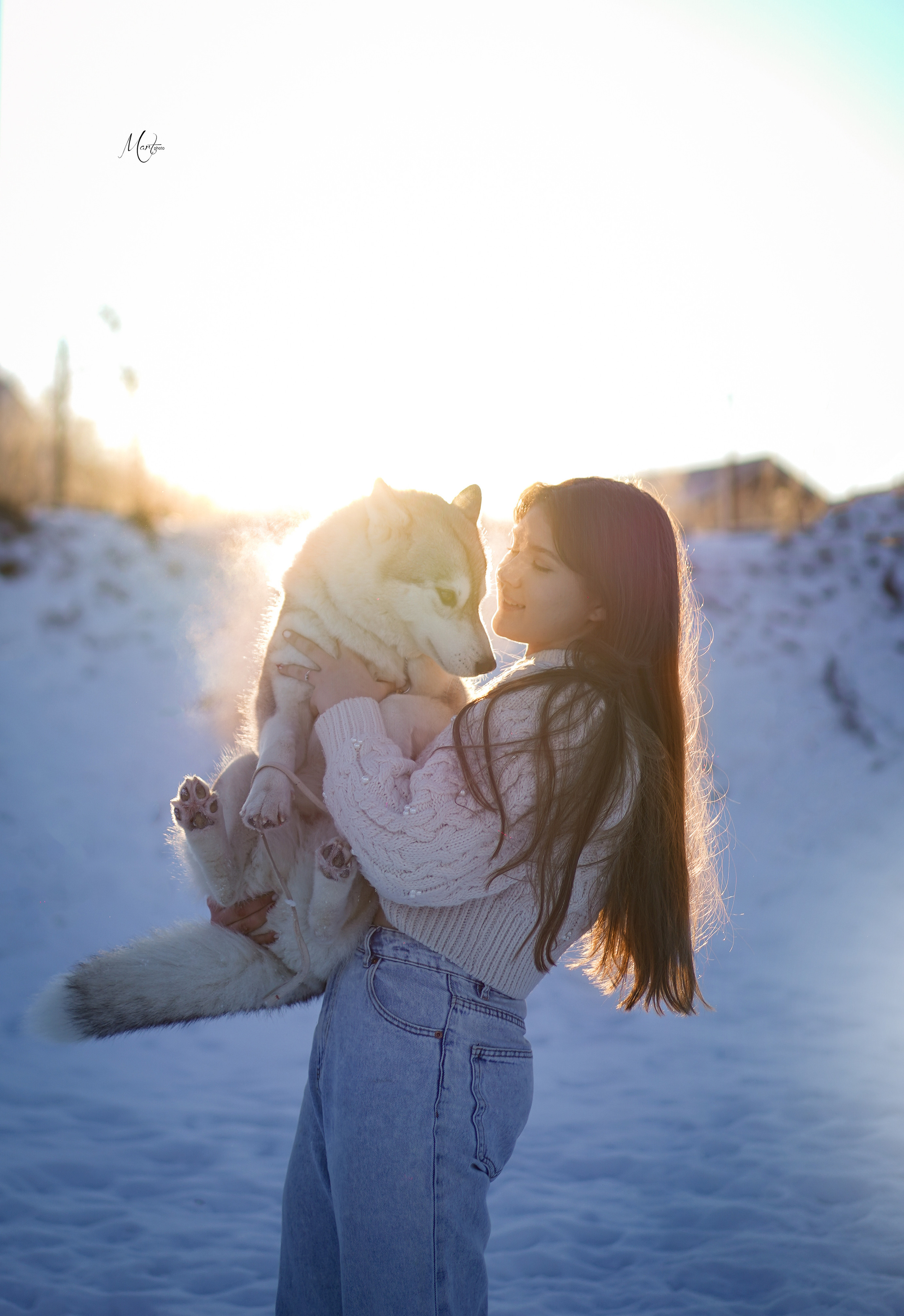 Саша и хаски зима. Фотограф-анималист в Санкт-Петербурге Яна Мартынова