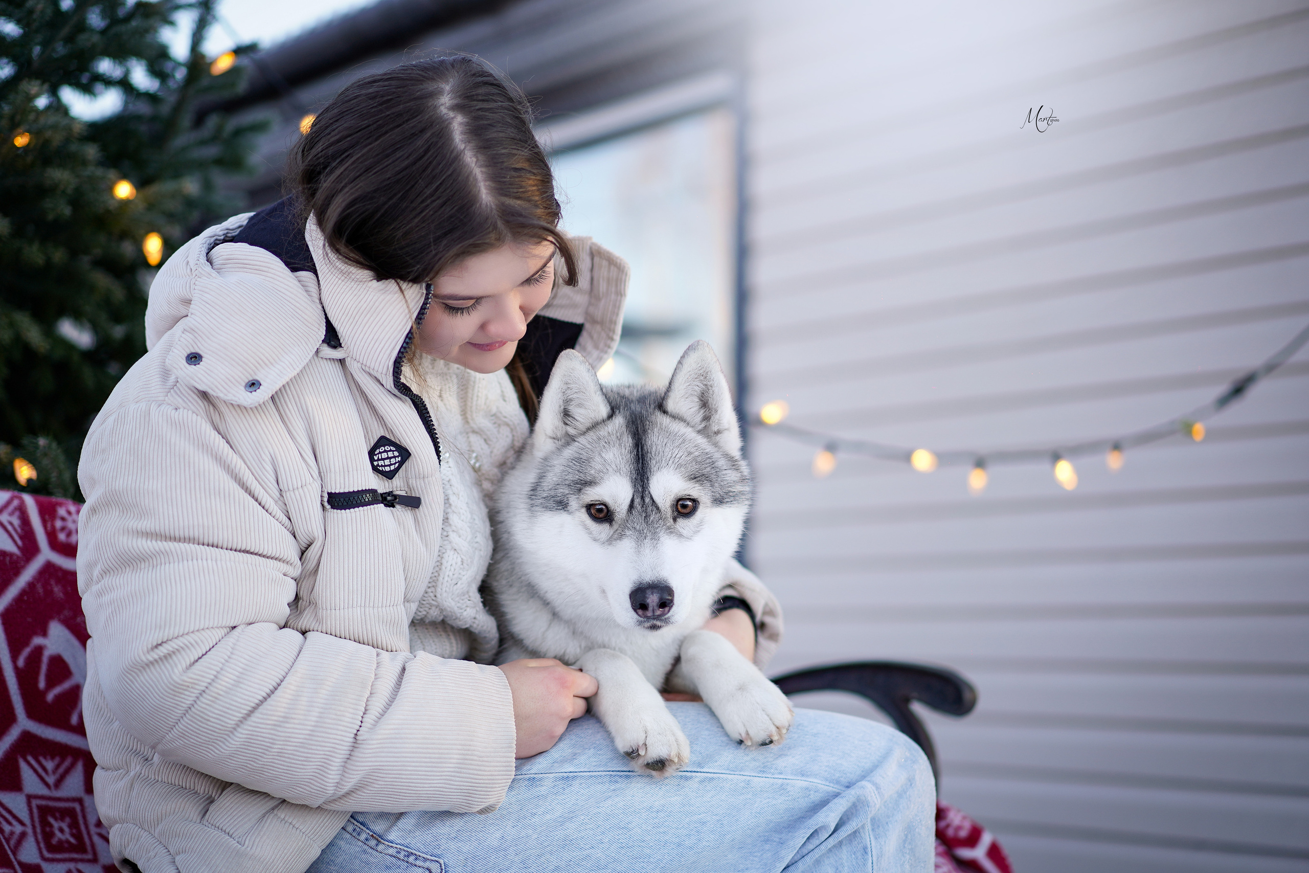 Саша и хаски зима. Фотограф-анималист в Санкт-Петербурге Яна Мартынова