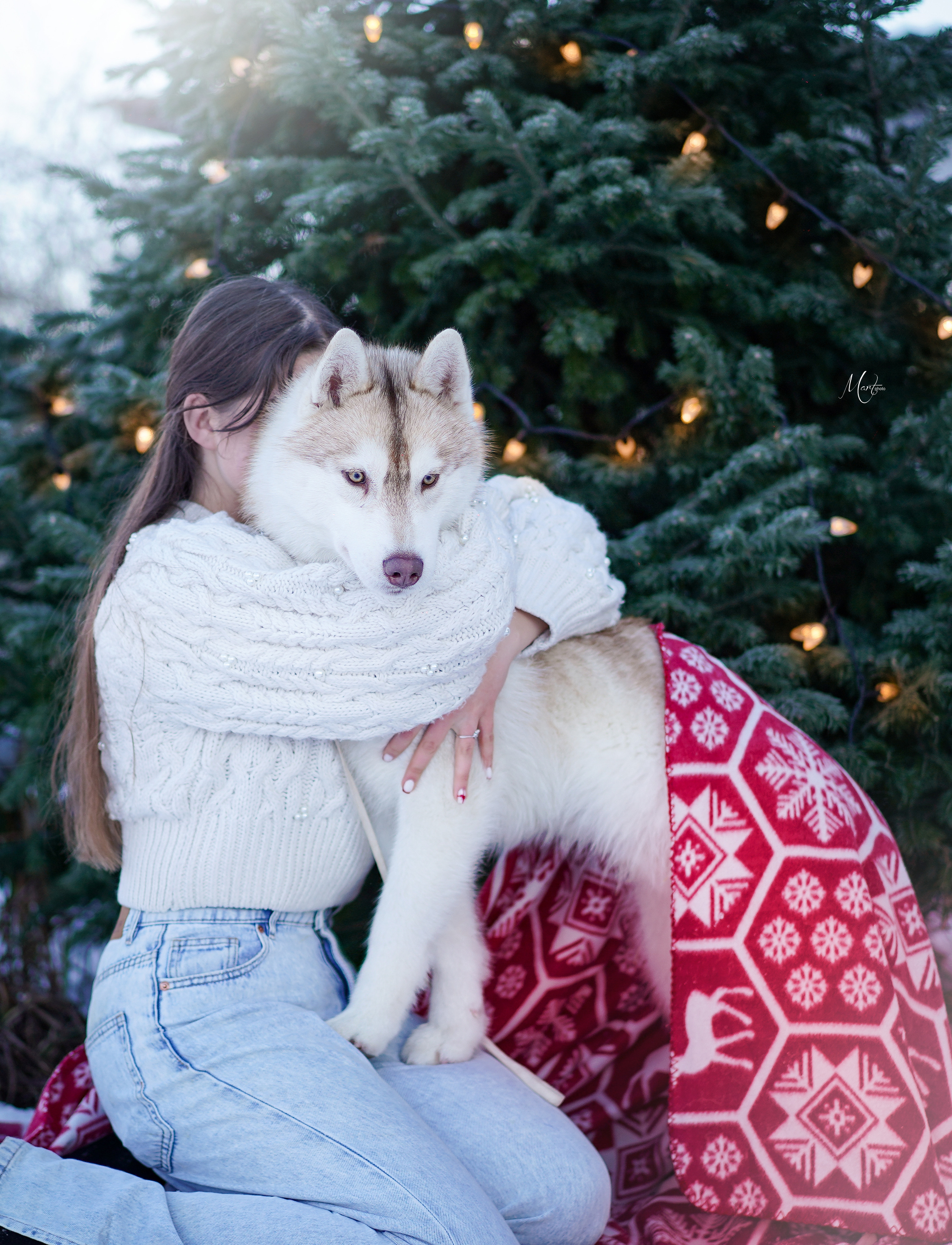 Саша и хаски зима. Фотограф-анималист в Санкт-Петербурге Яна Мартынова