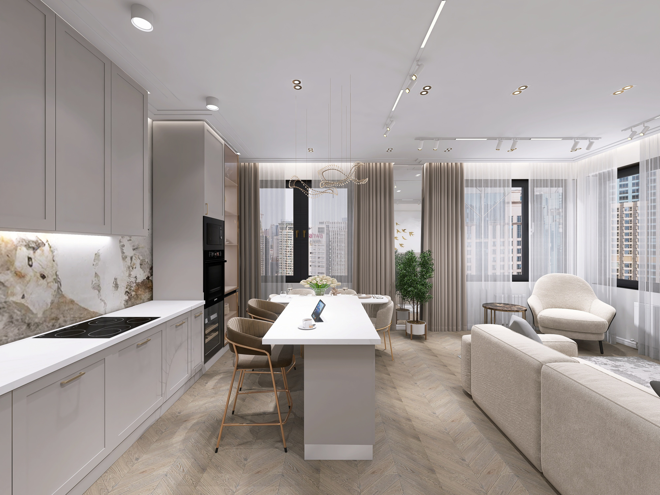 ЖК Тихомиров. Площадь 60 кв. м. Дизайнер интерьера в Новосибирске_Елена Сергеева