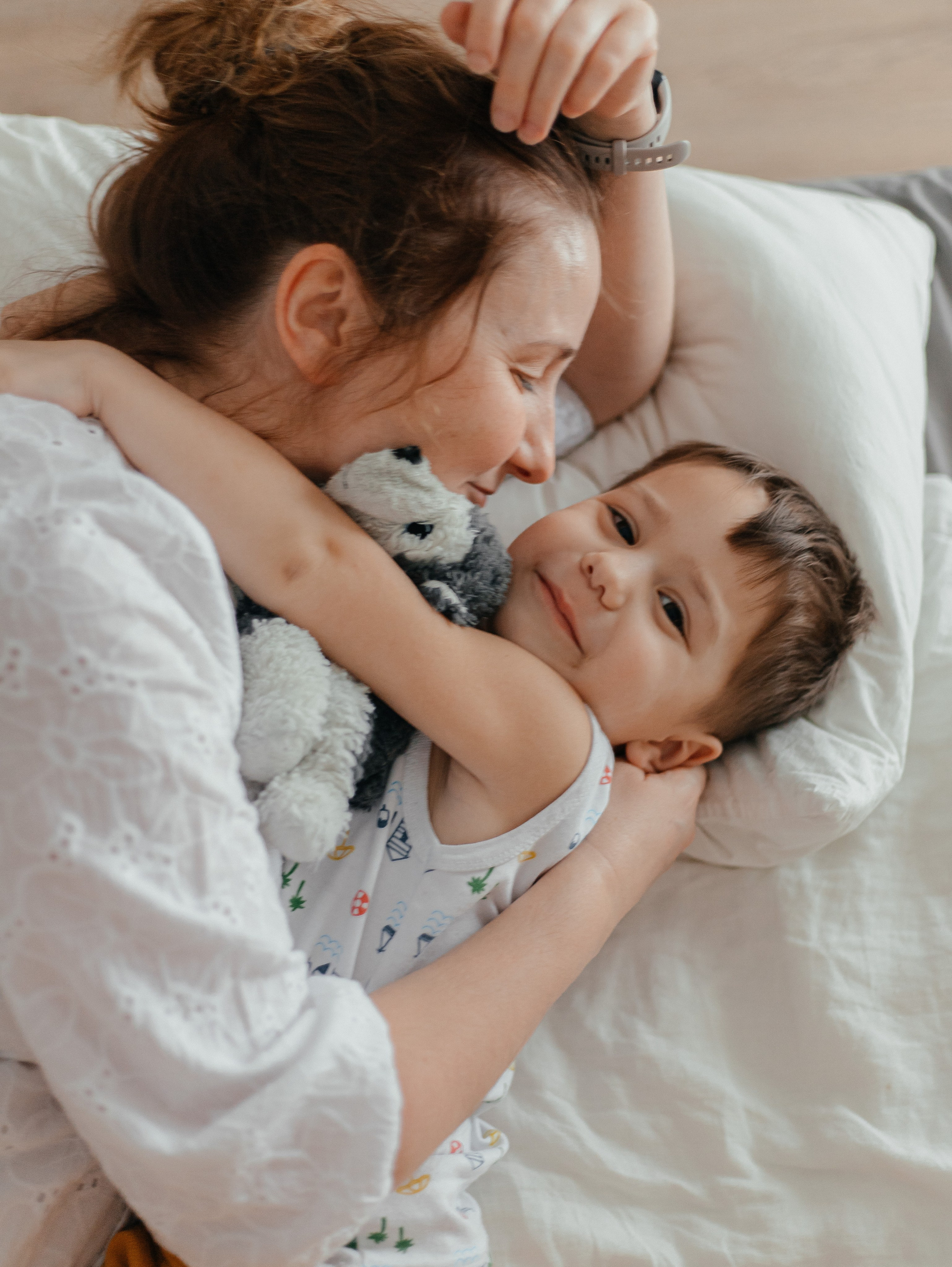 Мама с малышом дома. Фотограф текстиля в Москве Ольга Иванова