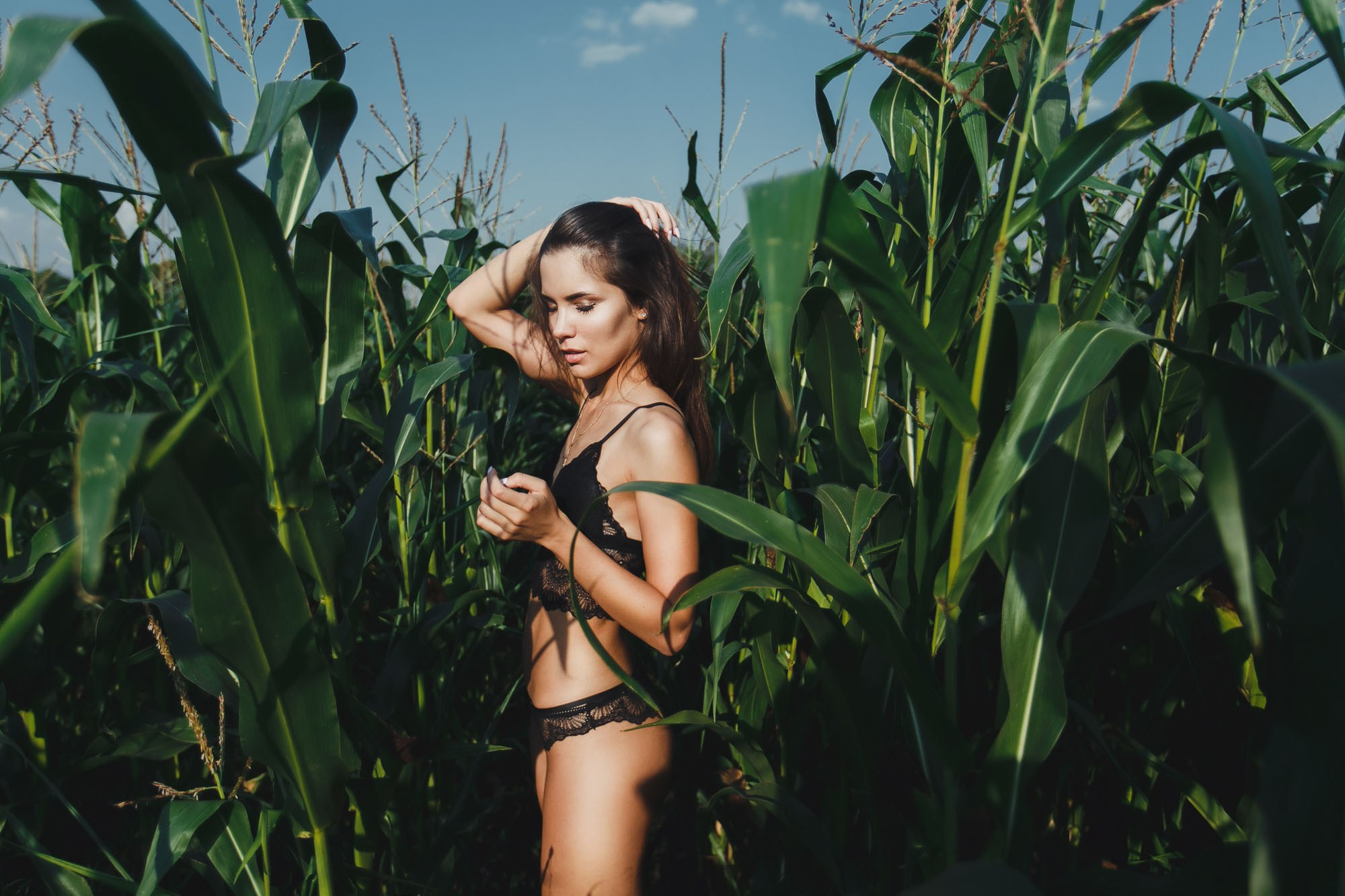 Фотосессия в кукурузе. Красивая девушка. Фотограф Липецк Воронеж Тамбов. Красивая фотосессия. Портретная фотография. Портретный фотограф