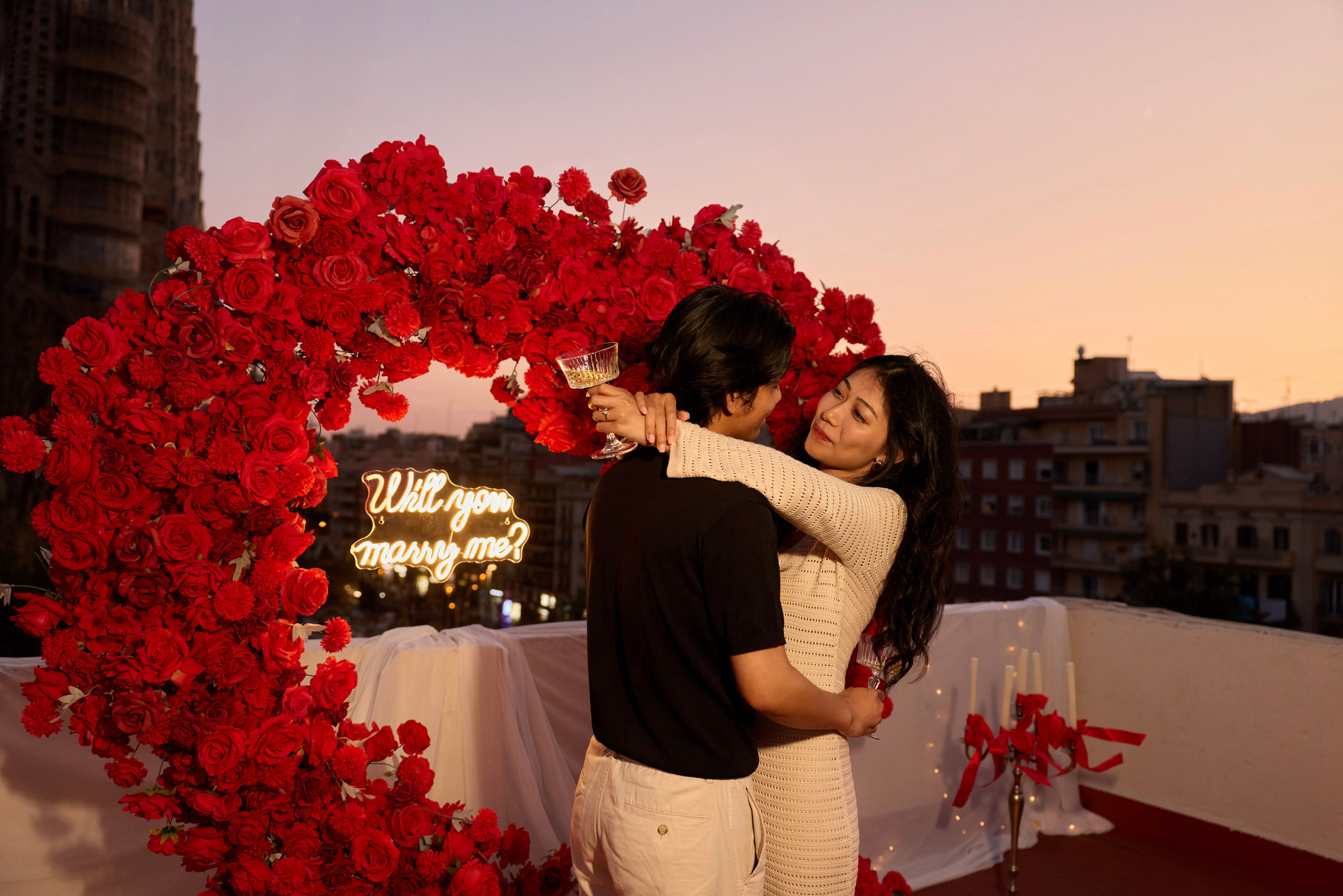 Proposal terrasa Sagrada Familia. Photographer & Videographer in Barcelona
