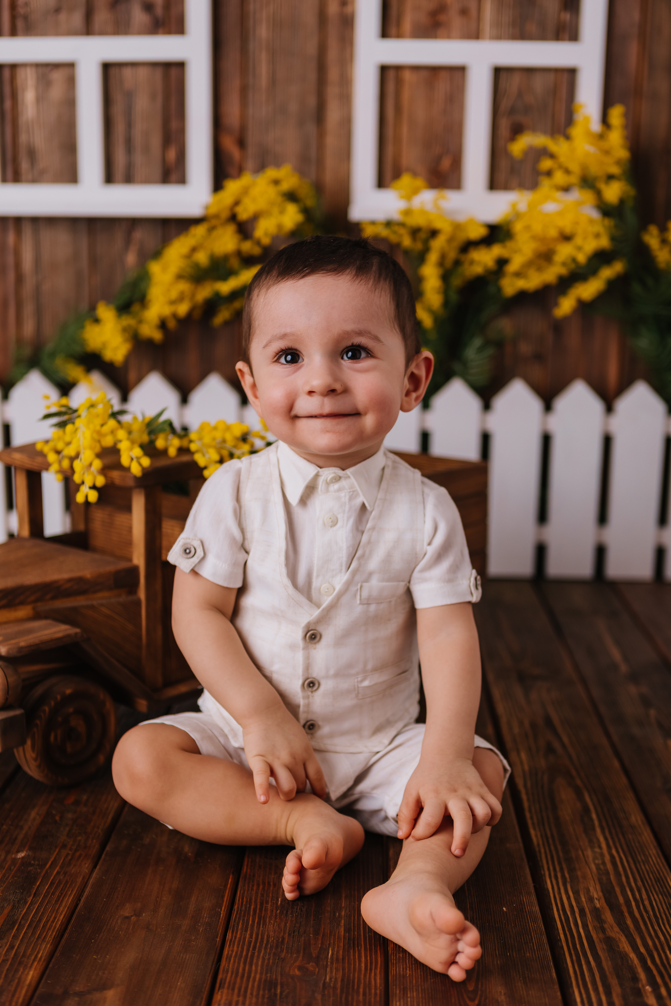 Первый тортик синий/золотой. Семейный фотограф Обнинск