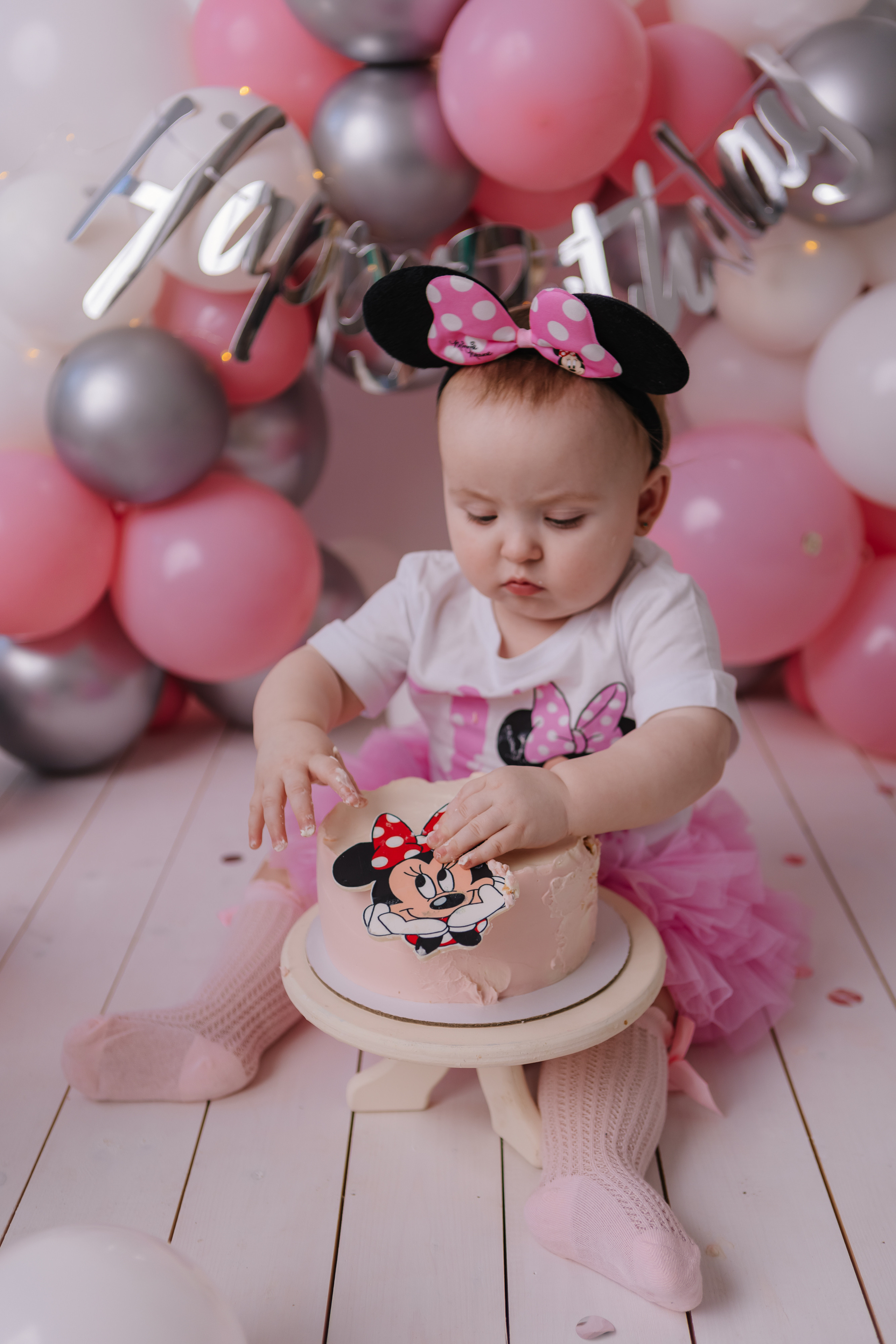 Первый тортик Розовый. Семейный фотограф Обнинск