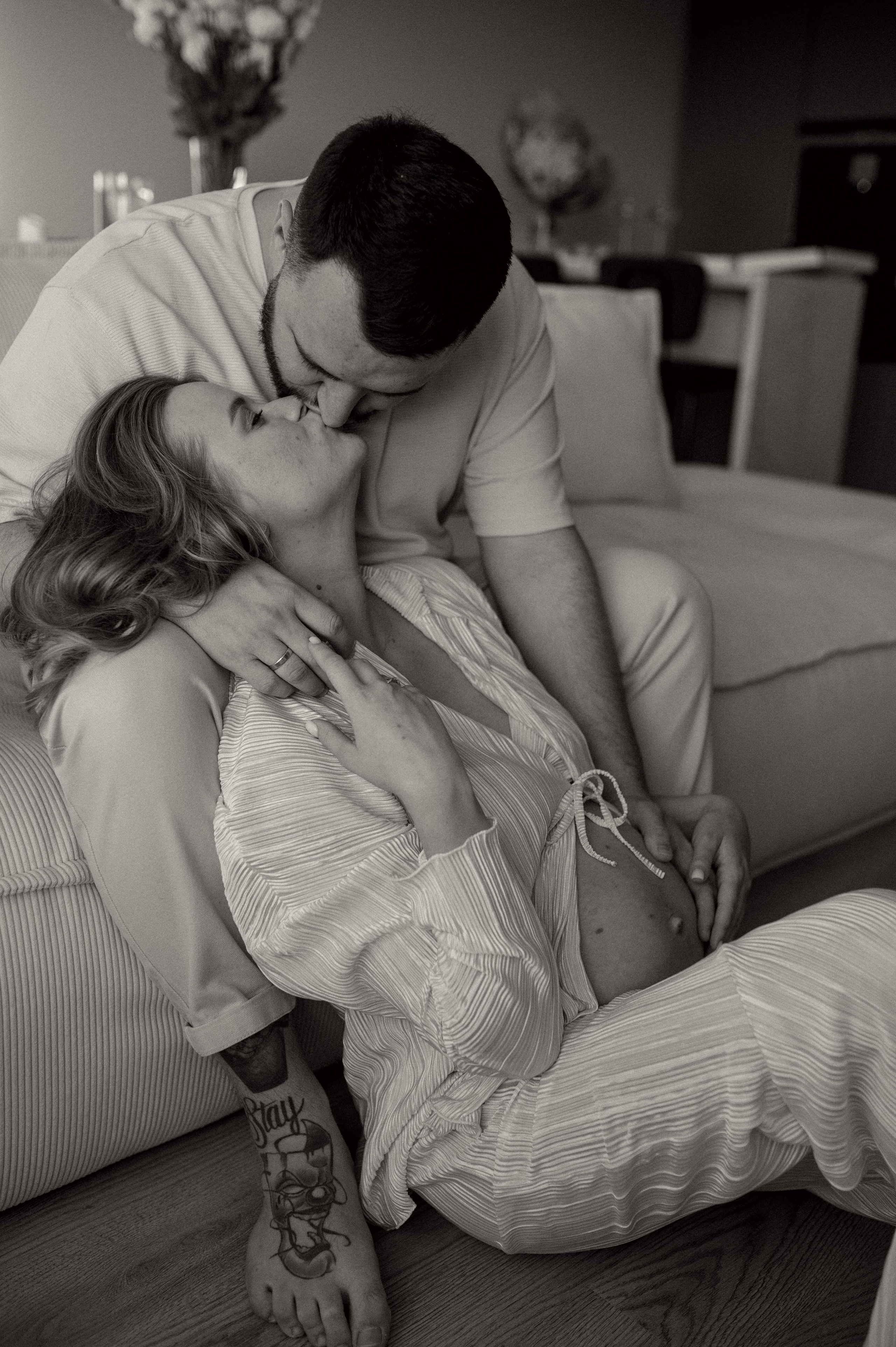 Домашняя фотосессия беременности. Семейная фотосессия Бутово Москва фотограф Алина Морщагина