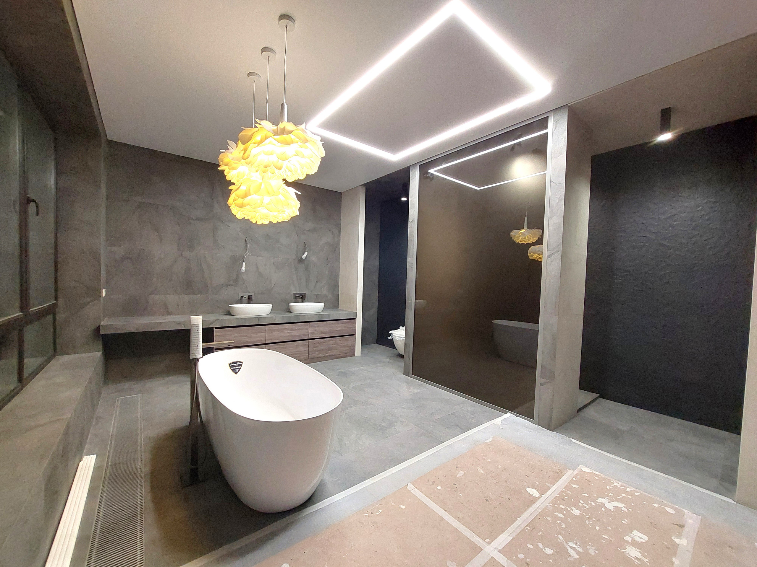 Ванная комната объекта МД-006 в Мещерском. Строительная компания «Милый дом» МД. Москва и Московская область