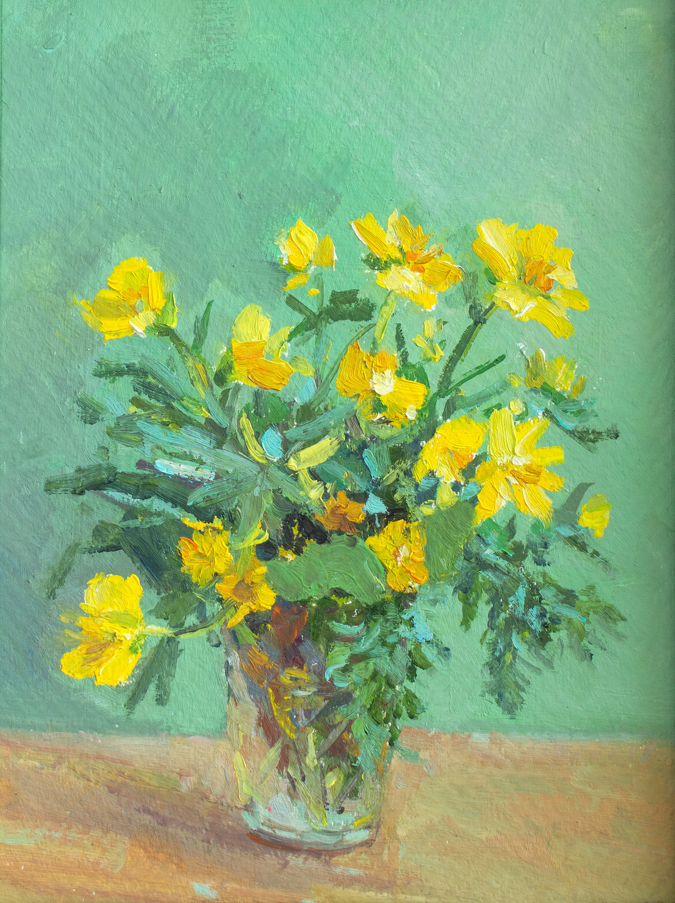 "Букетик лютиков" картон, масло 24 х 18см, 2025г