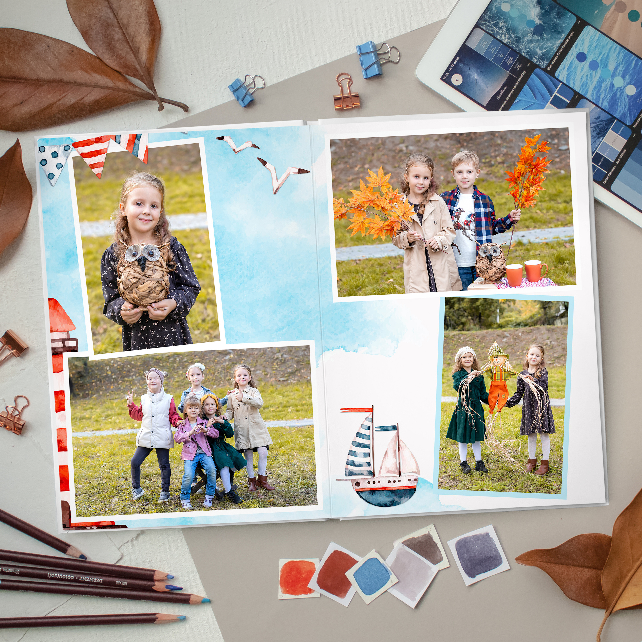 Акварельный дизайн " Приморский край». Стильный выпускной альбом Владивосток фотограф Вероника Мигачева