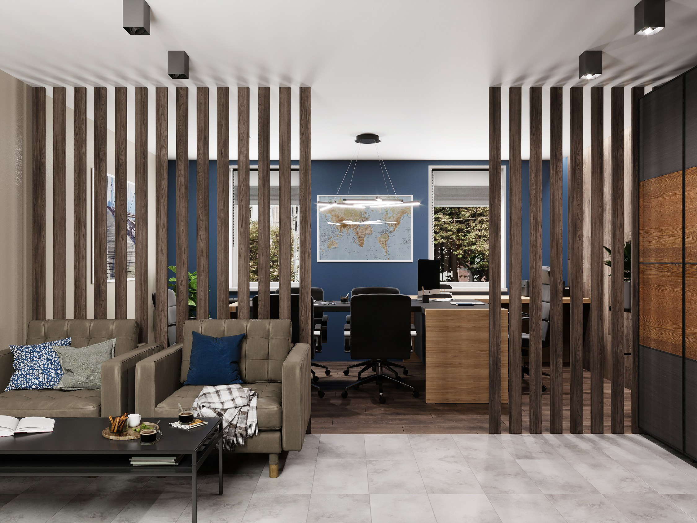 Визуализация офиса 29 m². Заказать 3d визуализацию интерьеров — Дарья Веденёва