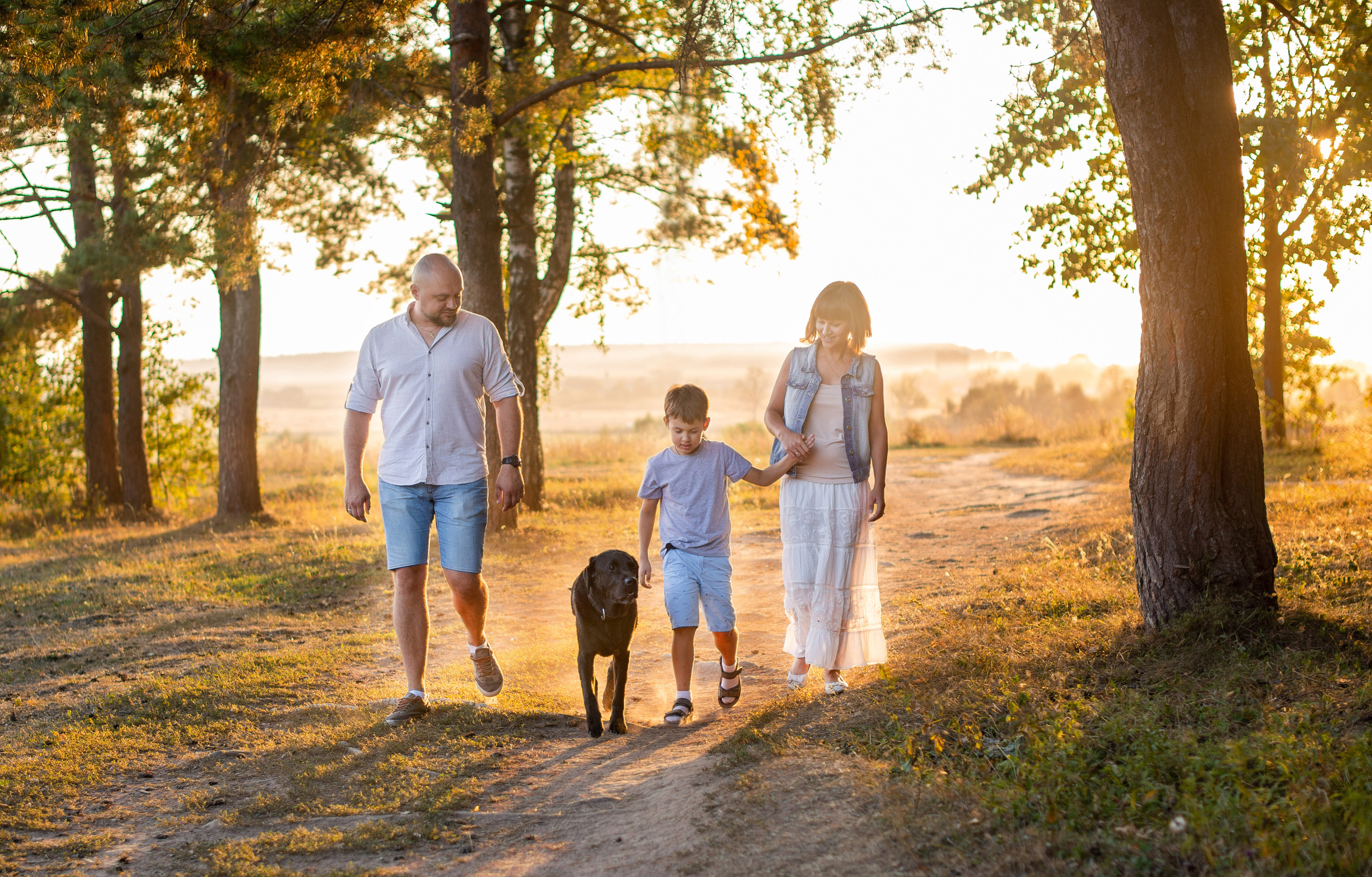 Семейная съёмка с собакой. Семейный фотограф в Домодедово и Москве Елена Пичугина