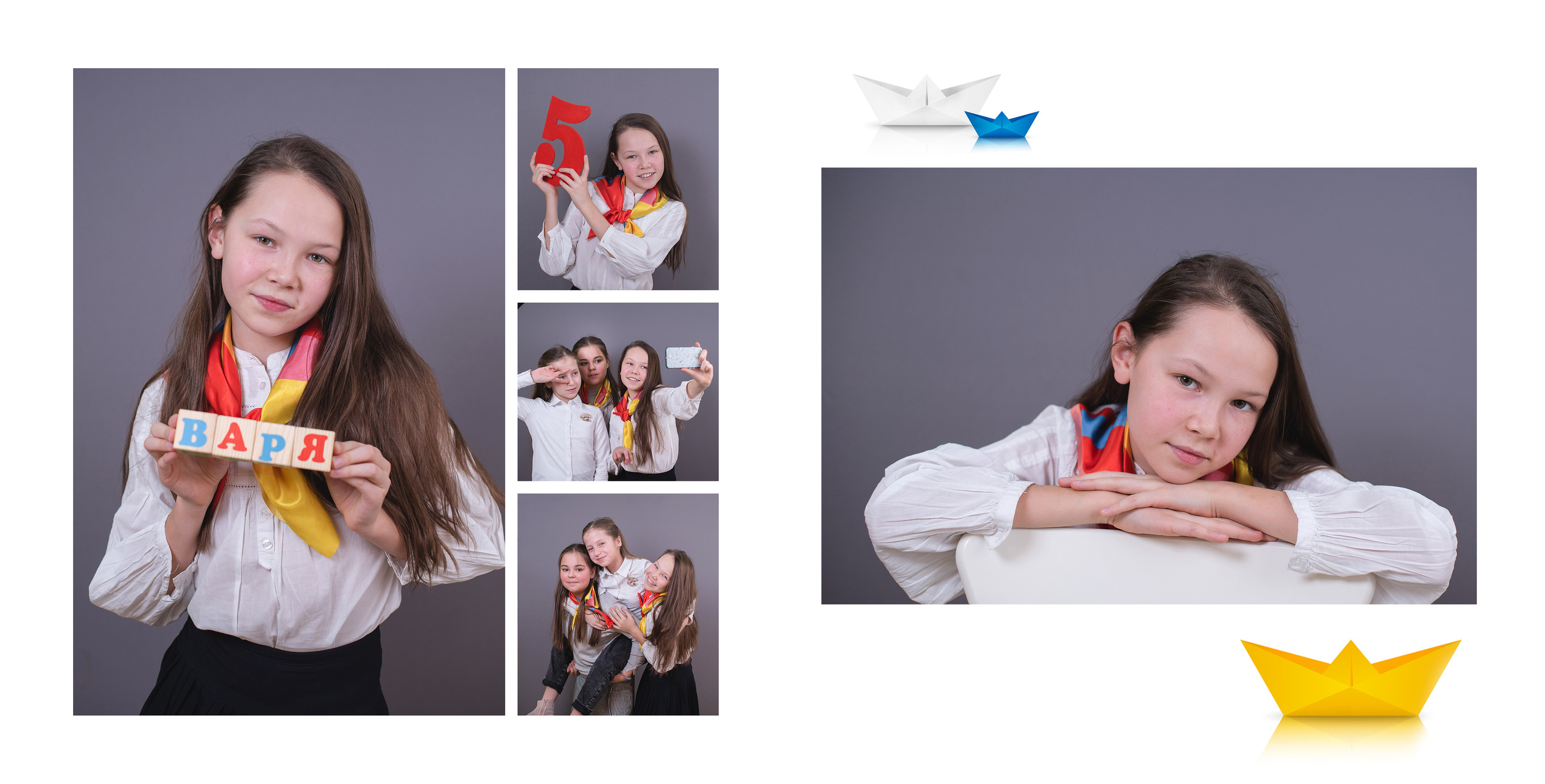 Школьный галстук. Фотосессия для выпускного альбома