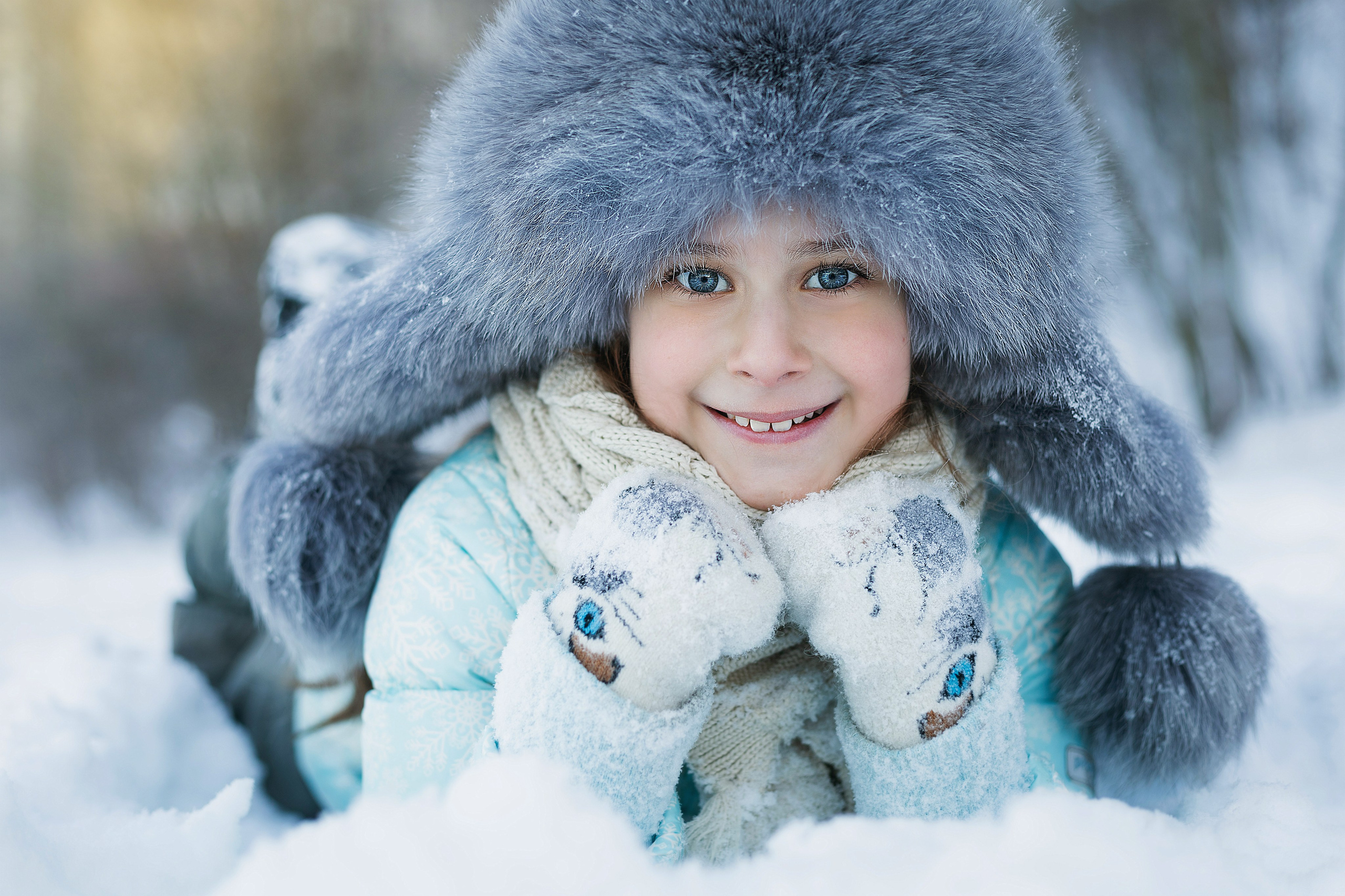 Зимняя прогулка с собакой. Детская фотосессия. Семейный и детский фотограф в Санкт-Петербурге Павлова Елена