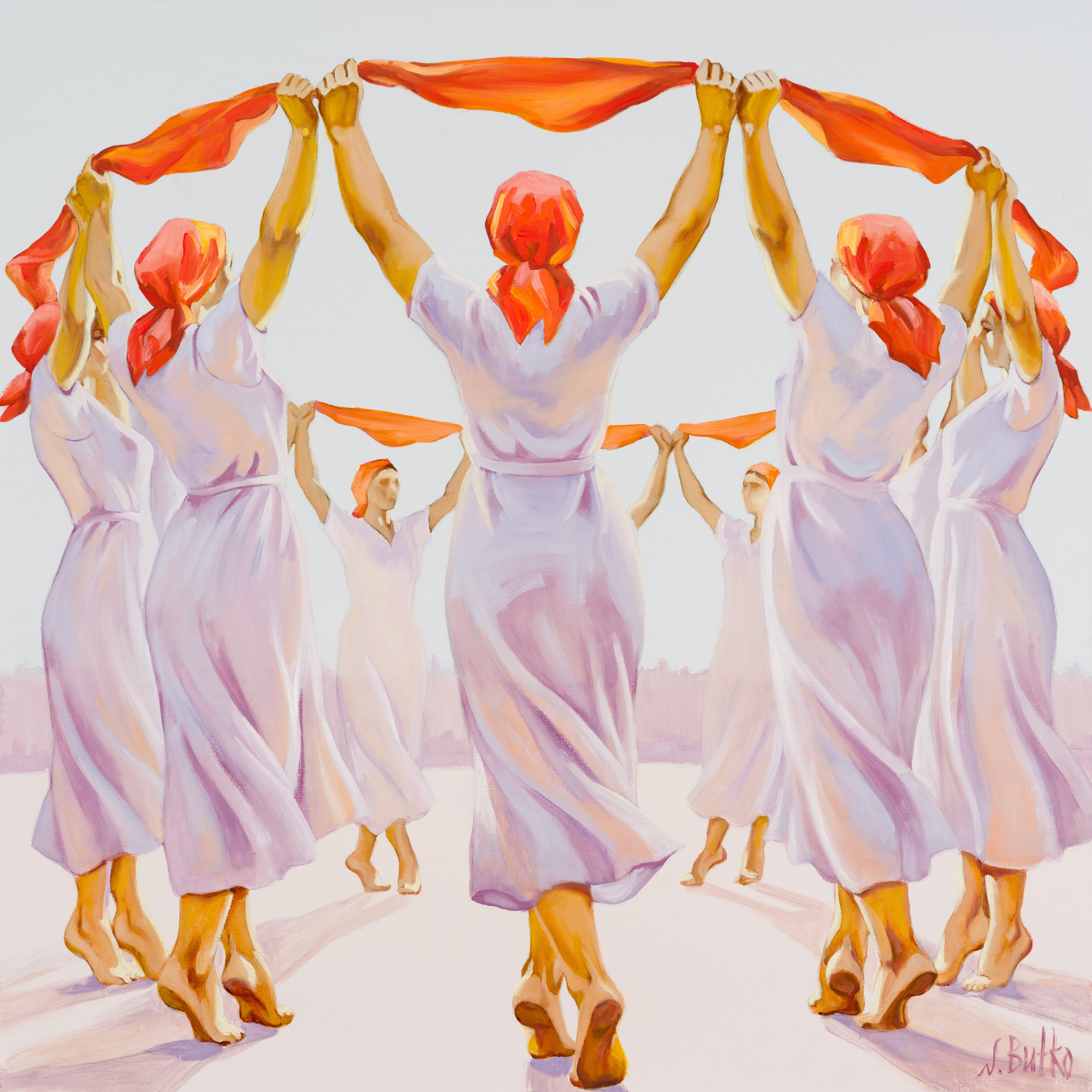 «Коллективное сознательное» - художник Наталия Бутко (холст, акрил, масло, 100x100 см, 2026)