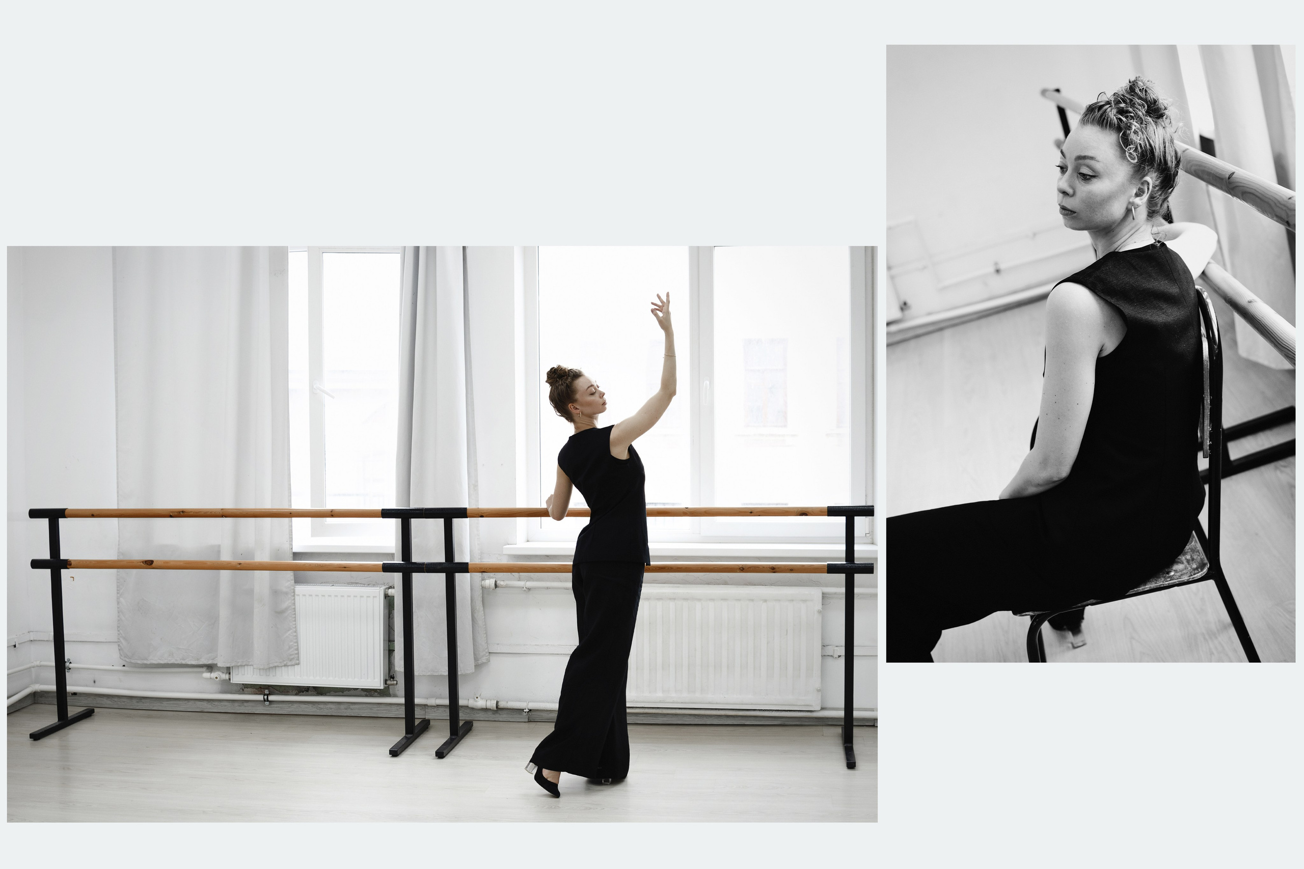 «Репетиция» (постановочная съемка в балетном зале). Портретный и репортажный фотограф в Санкт-Петербурге Варвара Жукова